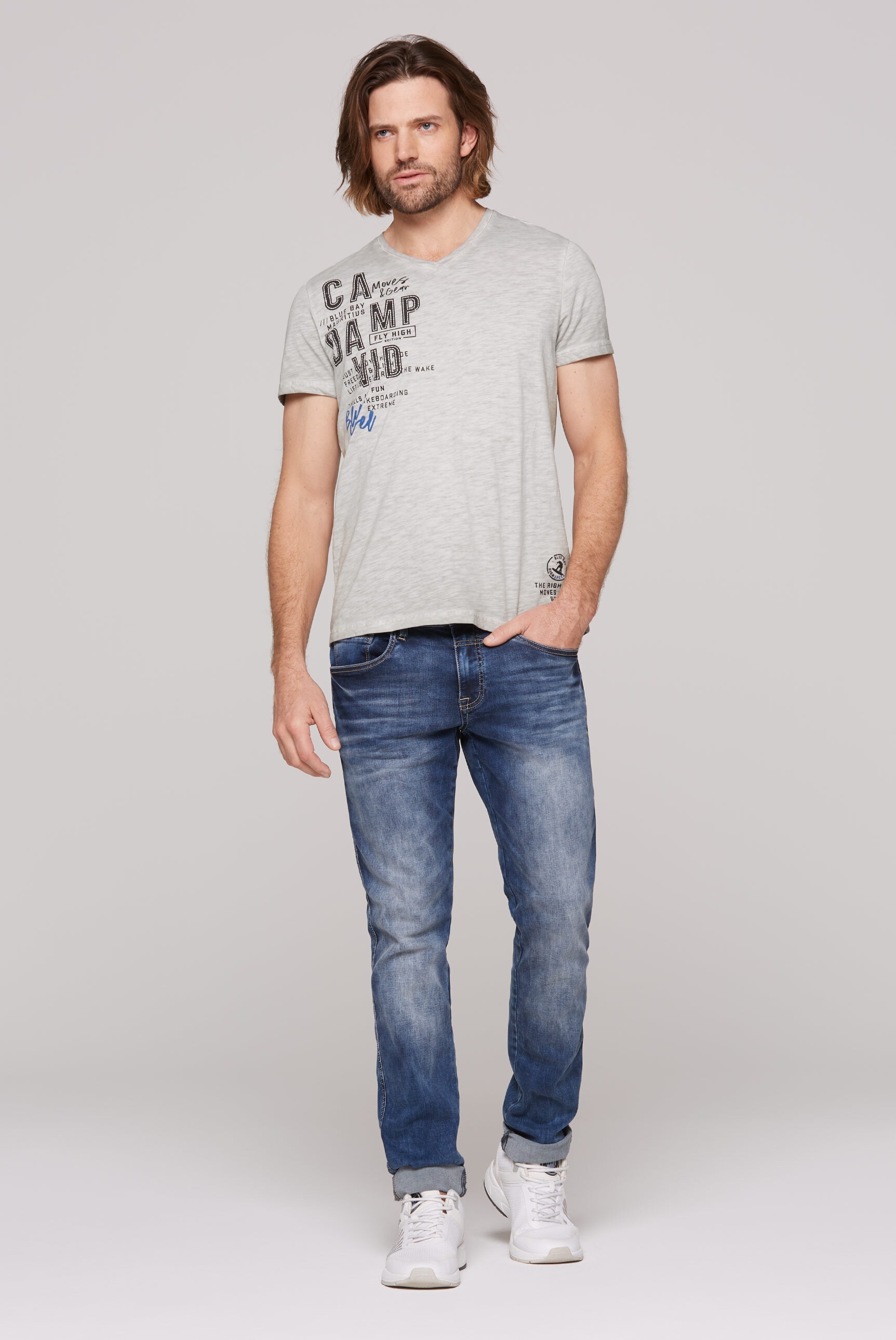 CAMP DAVID V-Shirt, aus Baumwolle