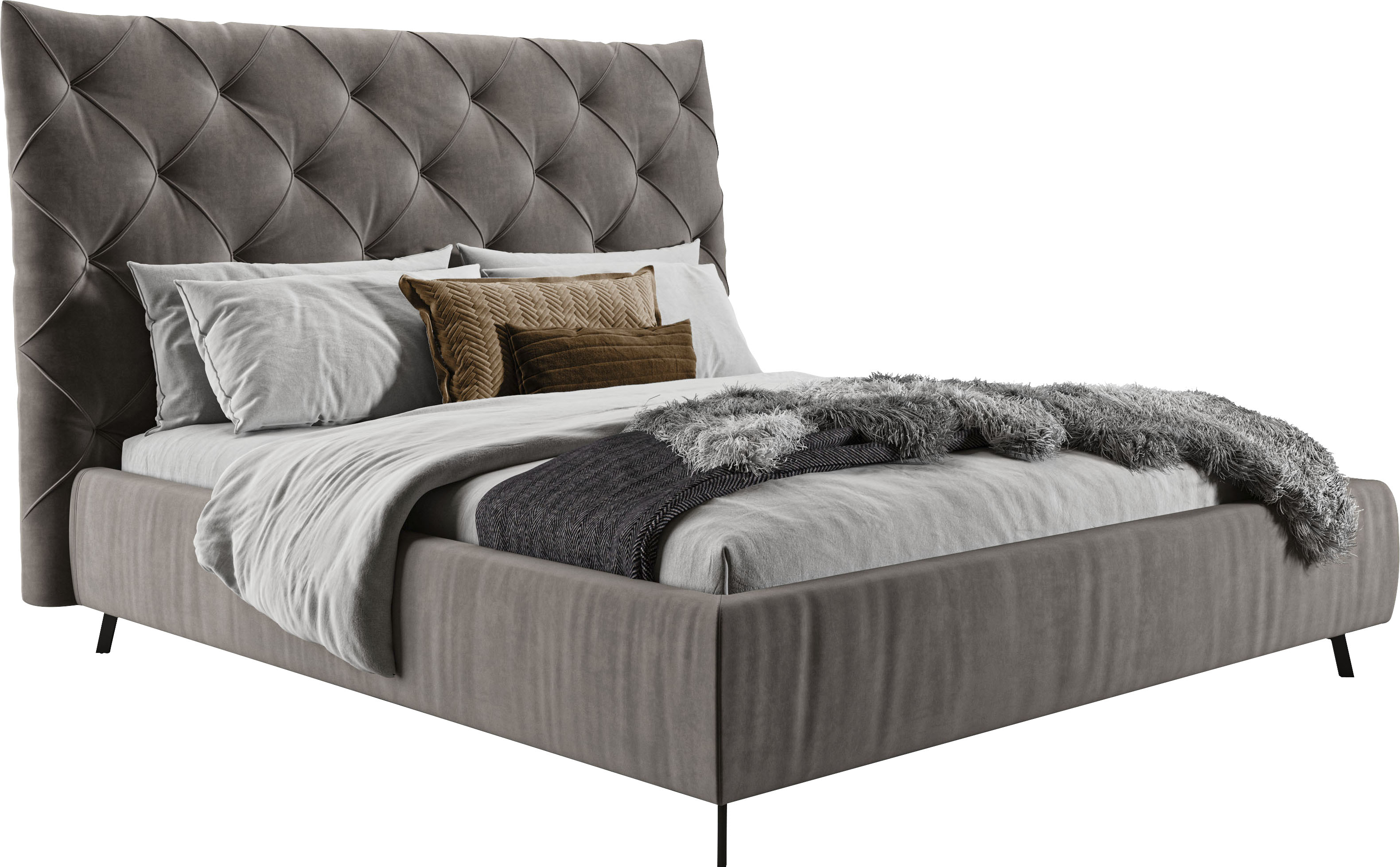 Home affaire Polsterbett "Maxime, in 4 Breiten bis 200cm, auch in Leder" Kopfteilhöhe 143 cm, belastbar bis 280 kg, auch in Überlänge 220cm