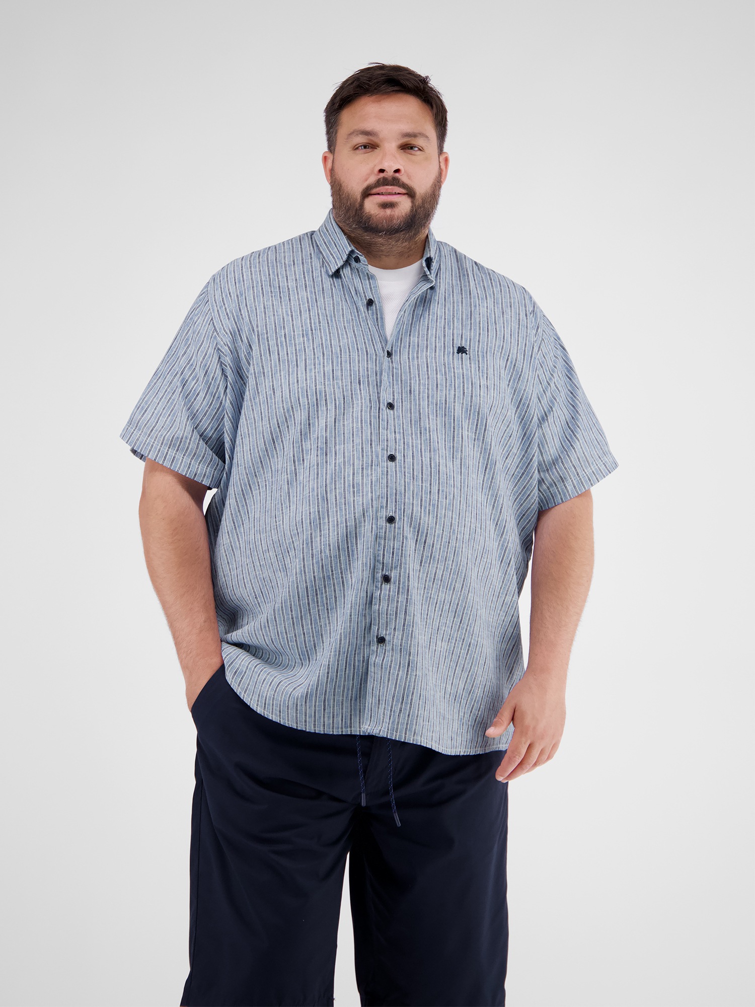 LERROS Kurzarmhemd "Gestreiftes Herrenhemd in Großen Größen" günstig online kaufen