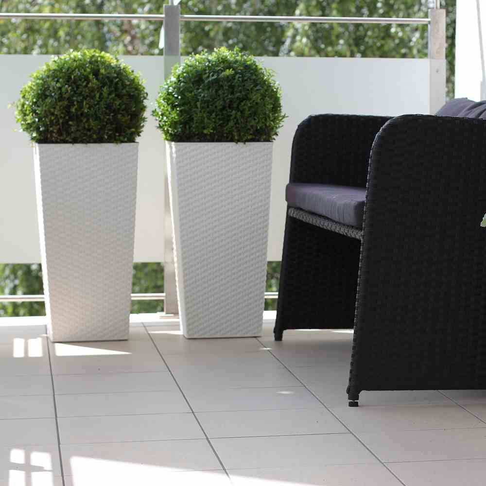 Siena Garden Pflanzkübel, Rattanoptik, eckig