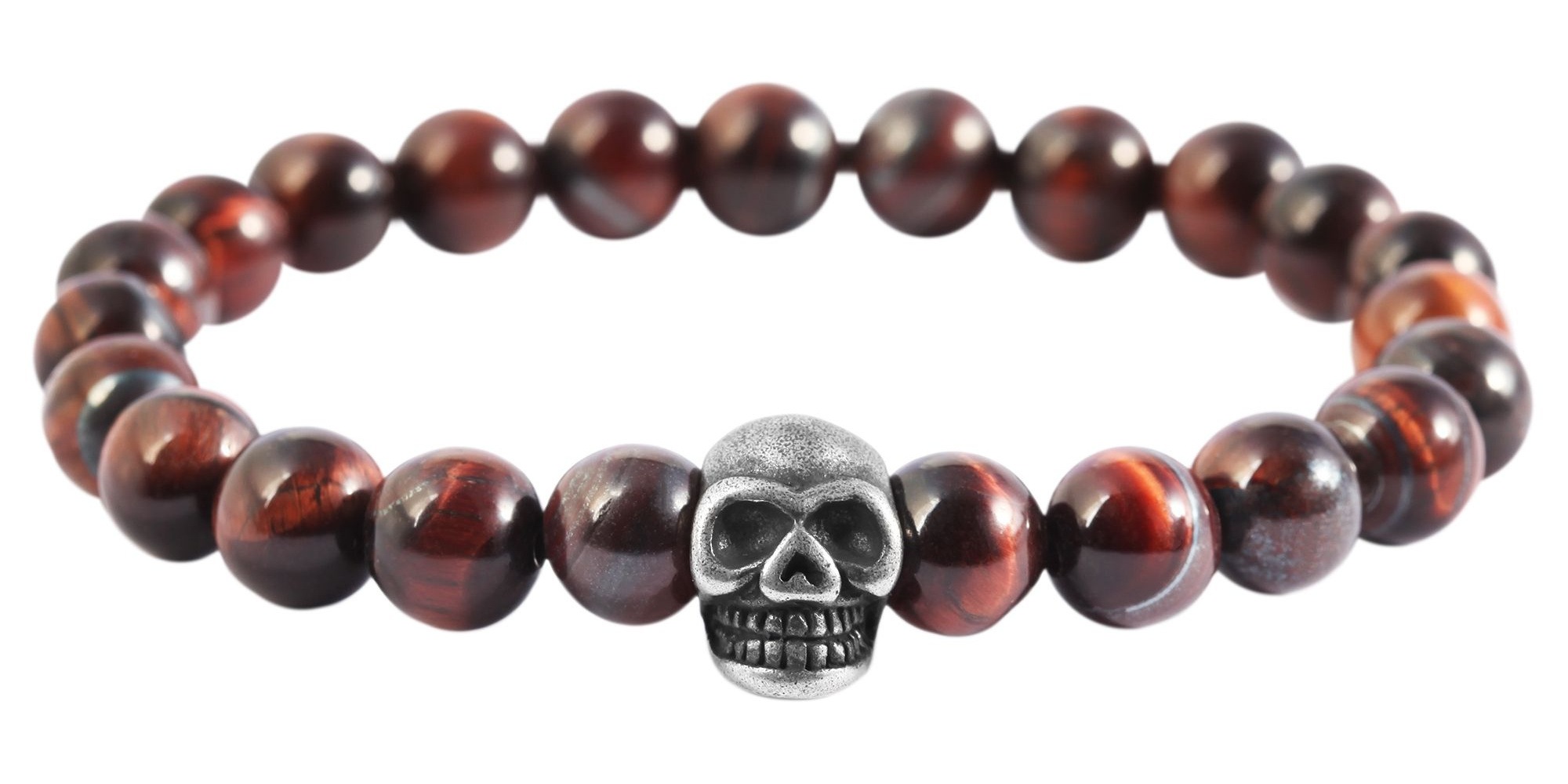 Adelia´s Kettenanhänger »Unisex Anhänger – Totenkopfanhänger aus Edelstahl mit Tigerauge«  Zum Verschenken – passend für viele Anlässe