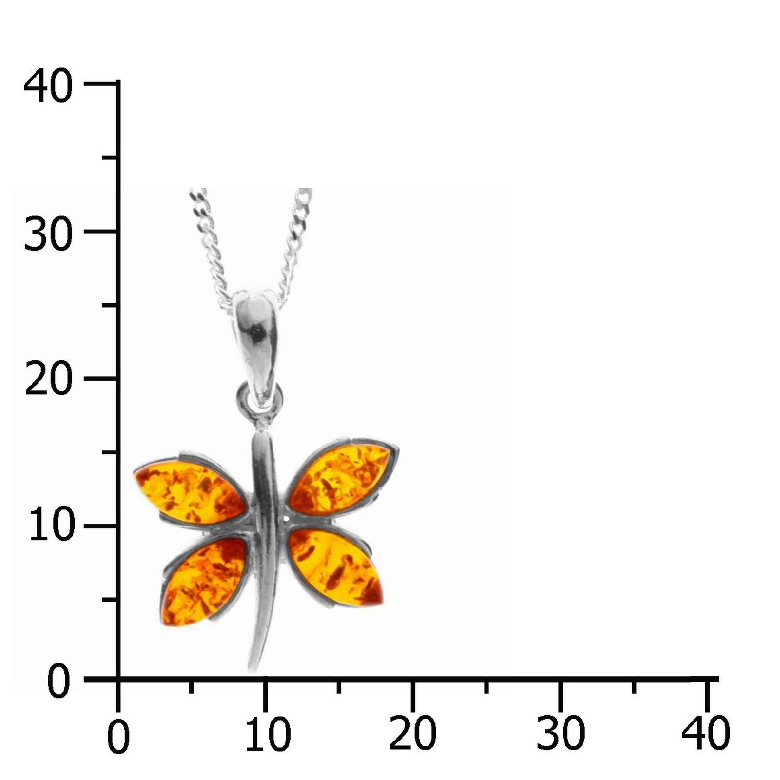OSTSEE-SCHMUCK Kette mit Anhänger »- Schmetterling - Silber 925/000 - Bernstein«
