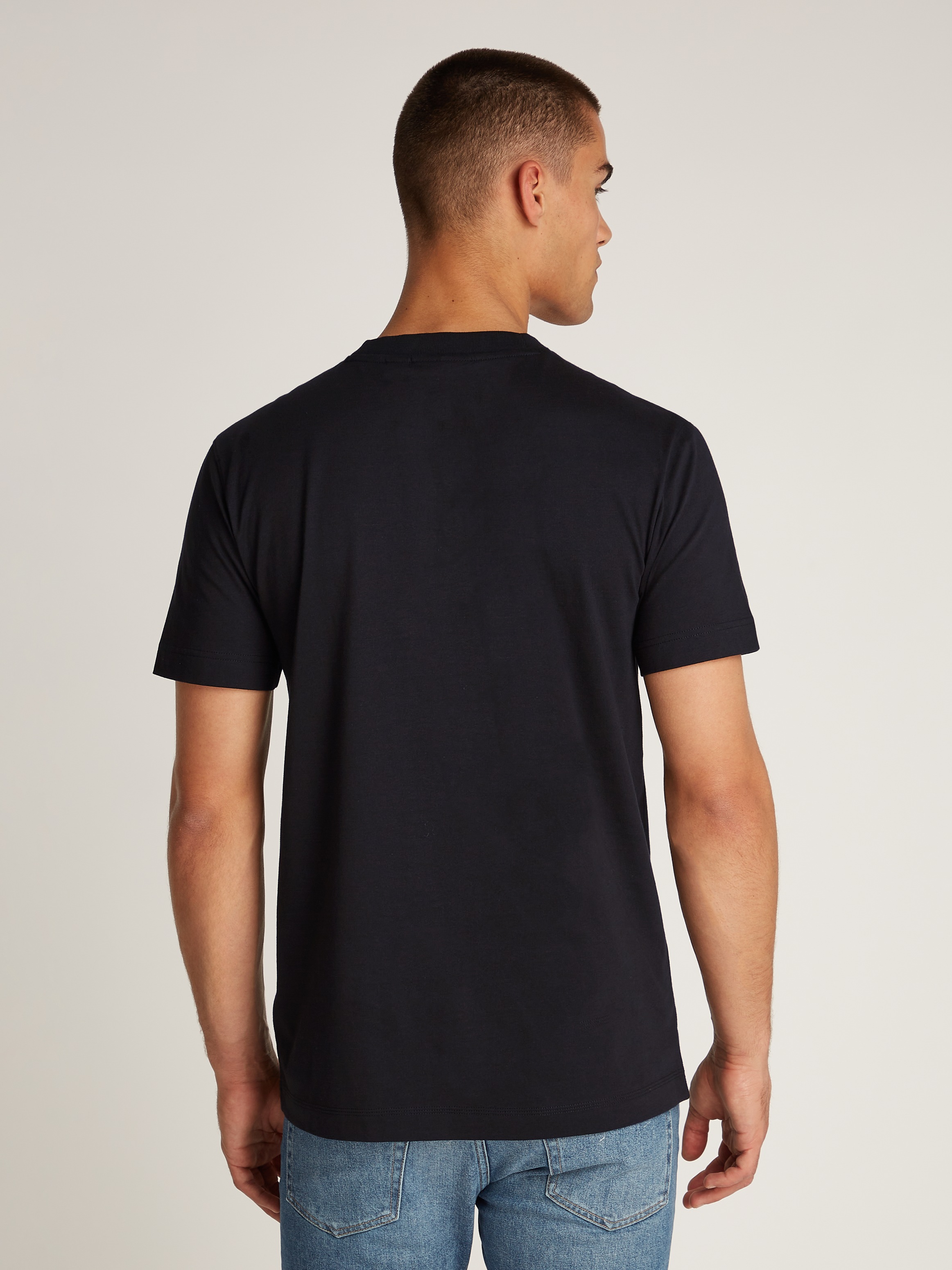 Calvin Klein Jeans Rundhalsshirt »WOVEN LABEL REGULAR TEE«, Logostickerei