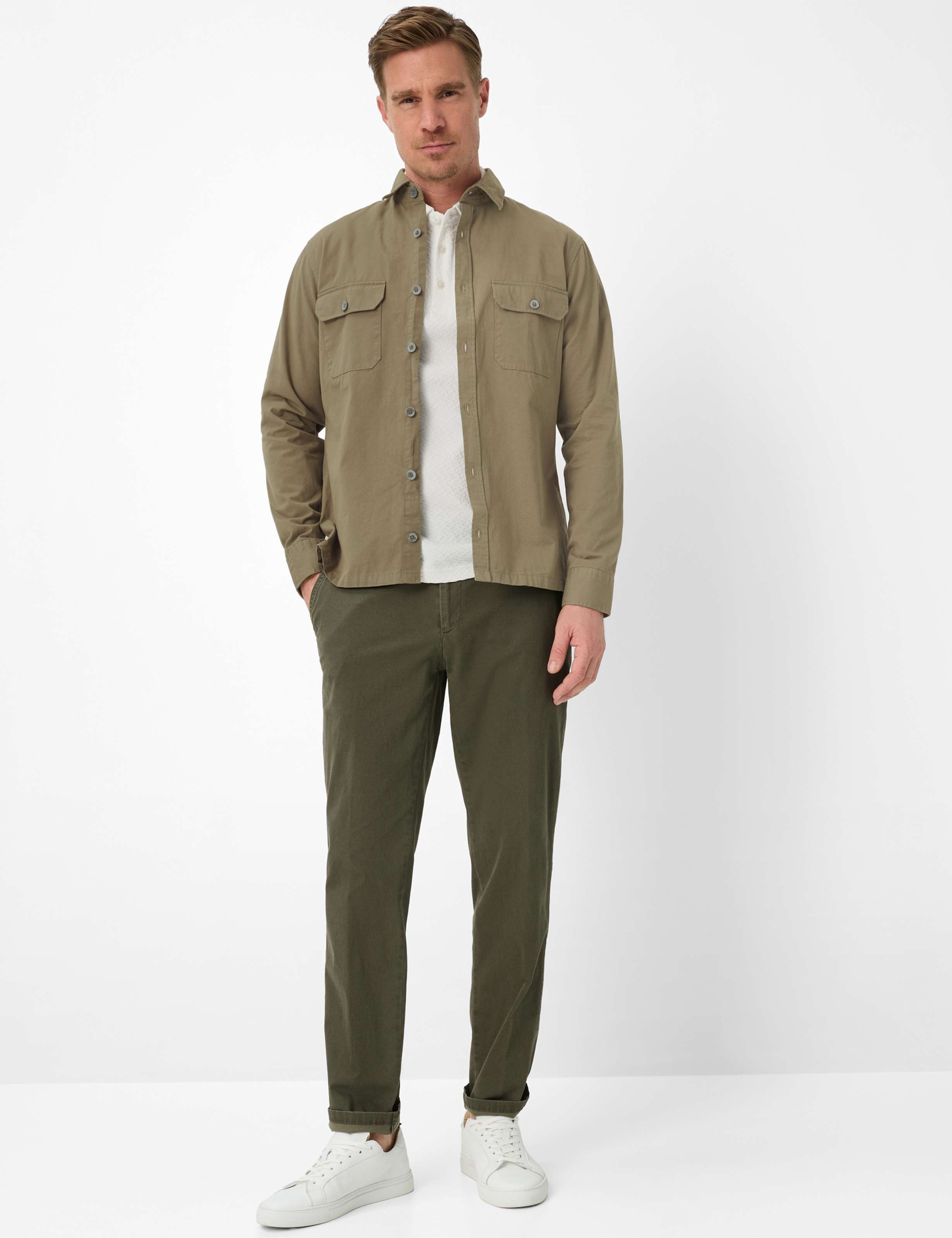 BRAX Everest Men's Chino Trousers Olive Green 26 2