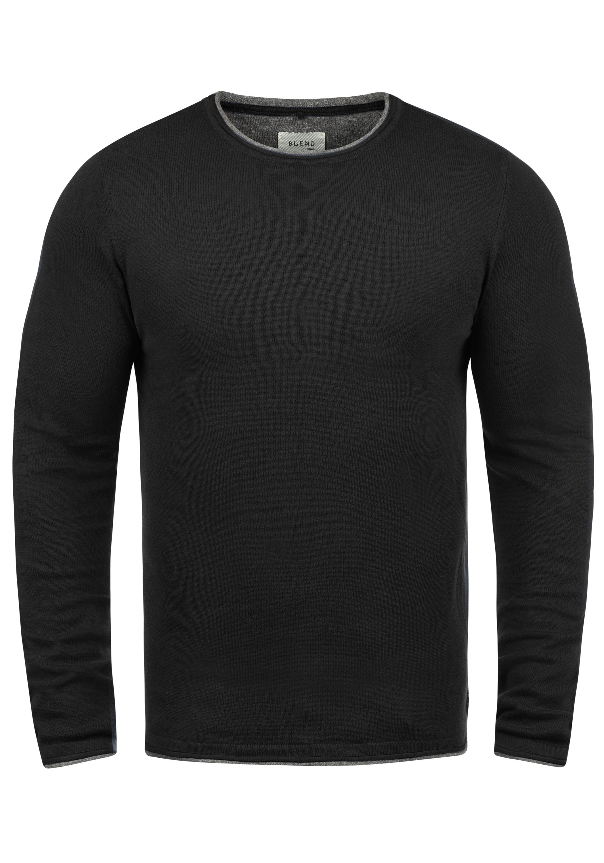 Blend Rundhalspullover "BHOdin" Strickpullover mit aufgerollten Abschlüssen günstig online kaufen
