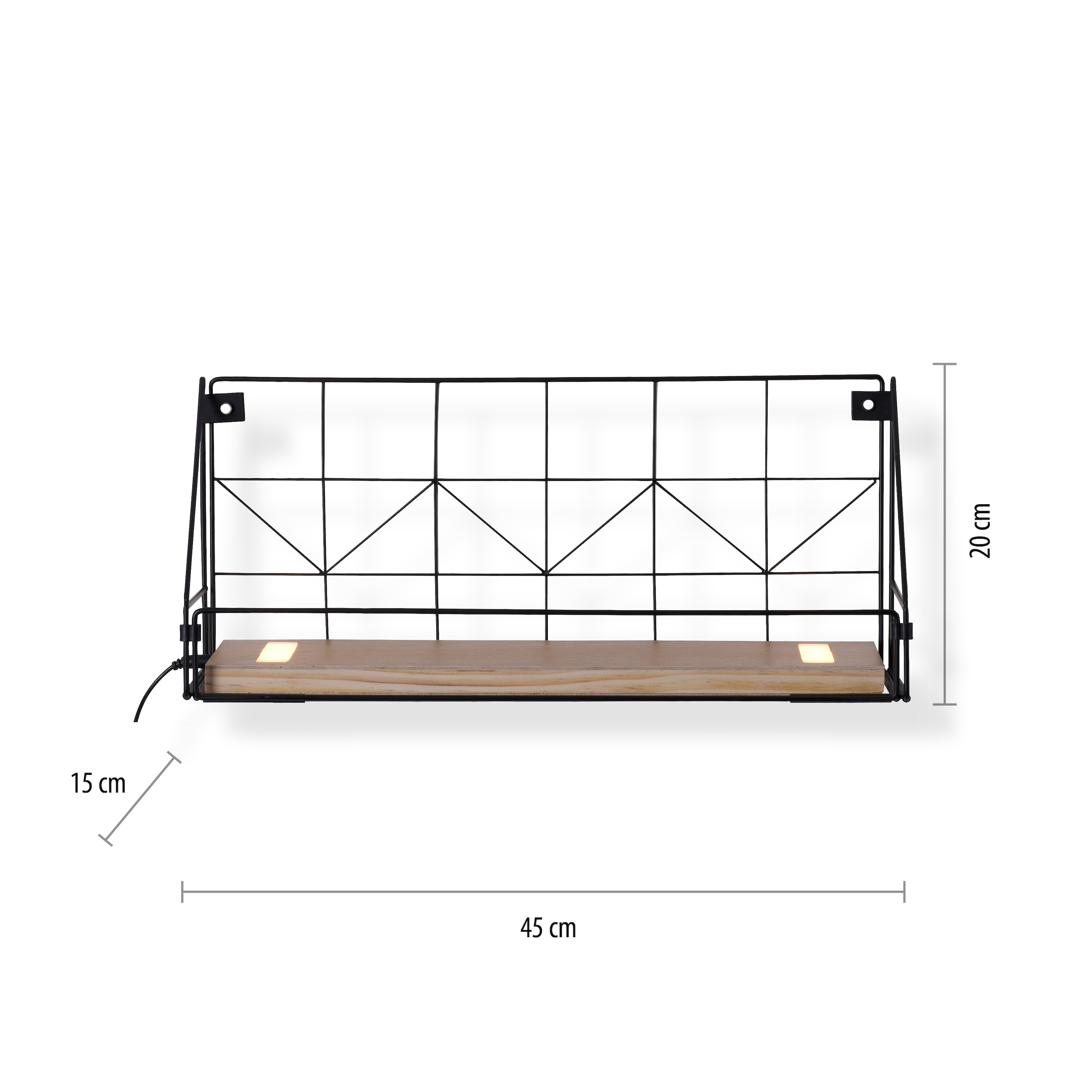 JUST LIGHT Wandleuchte »BOARD«, 1 flammig, Leuchtmittel LED-Board | LED fest integriert, LED, Schalter, Schnurschalter