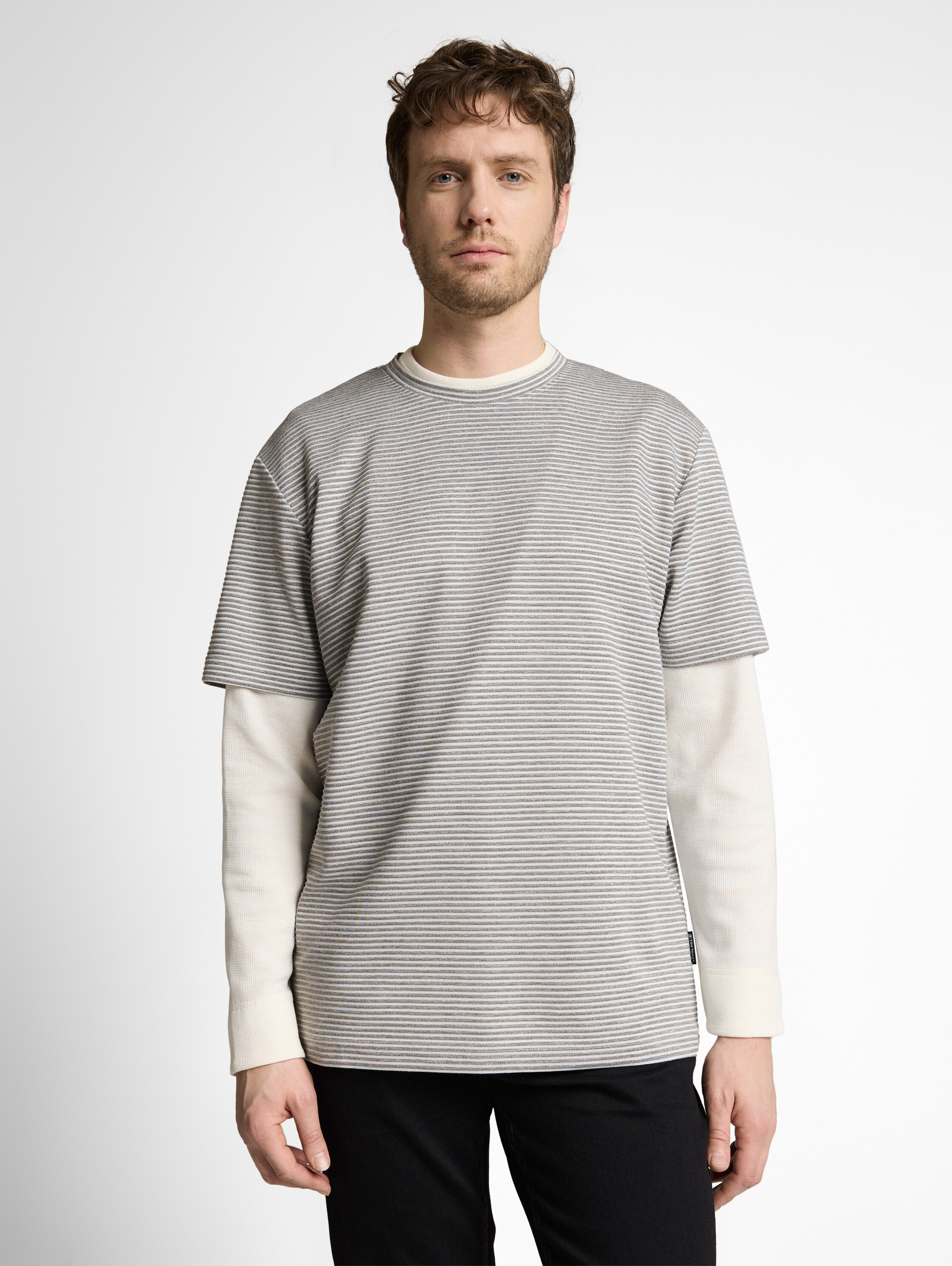 TOM TAILOR Kurzarmshirt Rundhals in Streifen-Optik günstig online kaufen