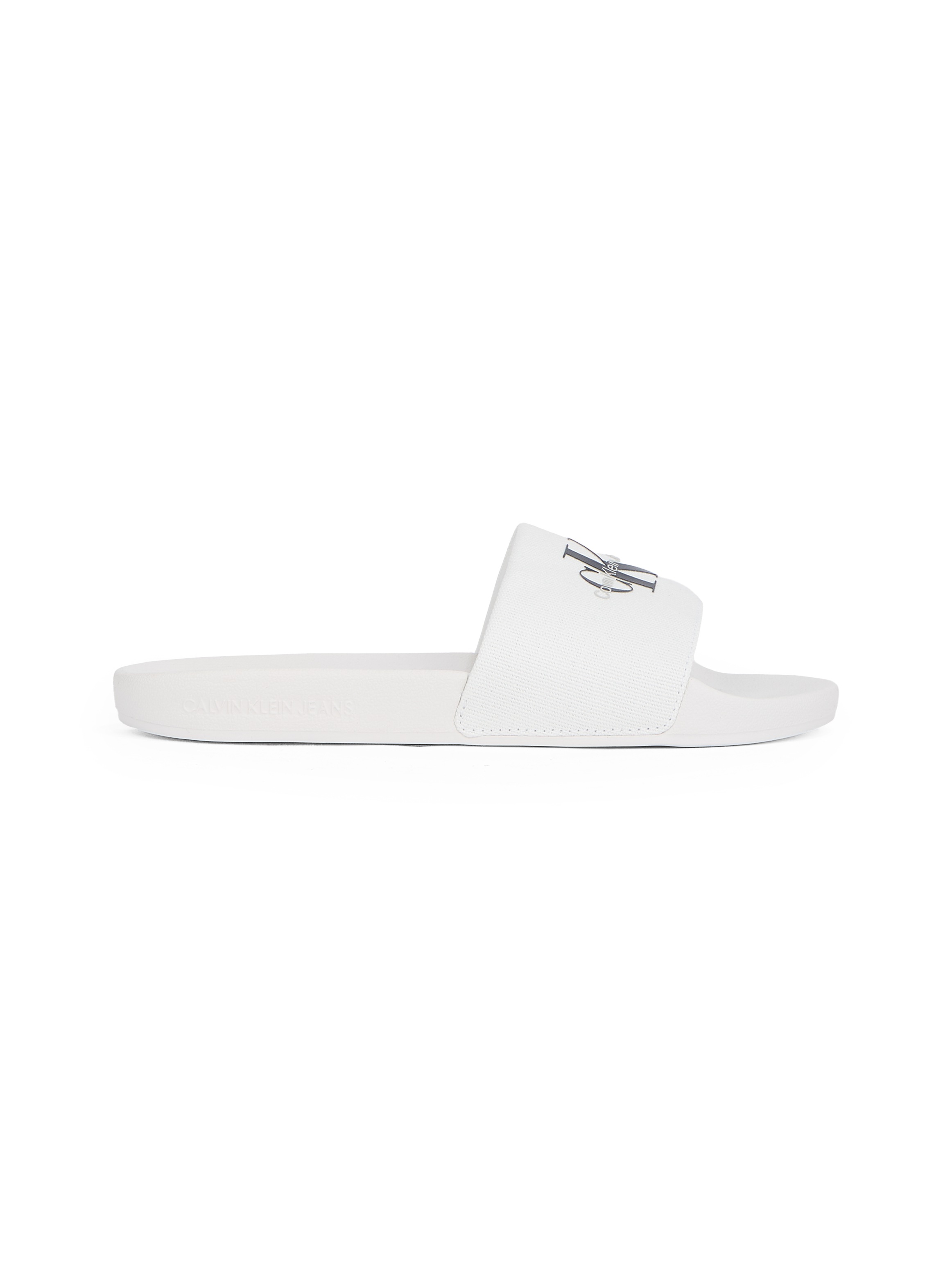 Calvin Klein Jeans Pantolette »SLIDE MONOGRAM WMNS«, Poolslides, Schlappen, Sommerpantolette, Strandschuh zum Schlupfen