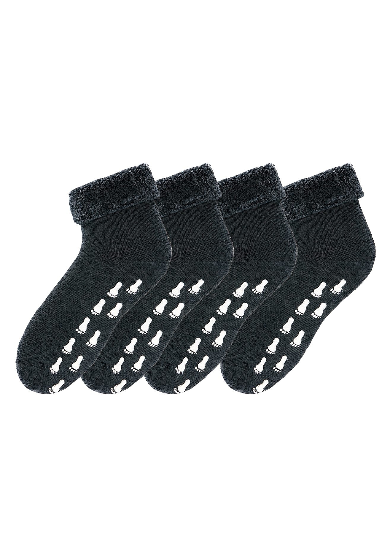 Go in ABS-Socken, (Set, 4 Paar), mit Antirutschsohle und Vollfrottee