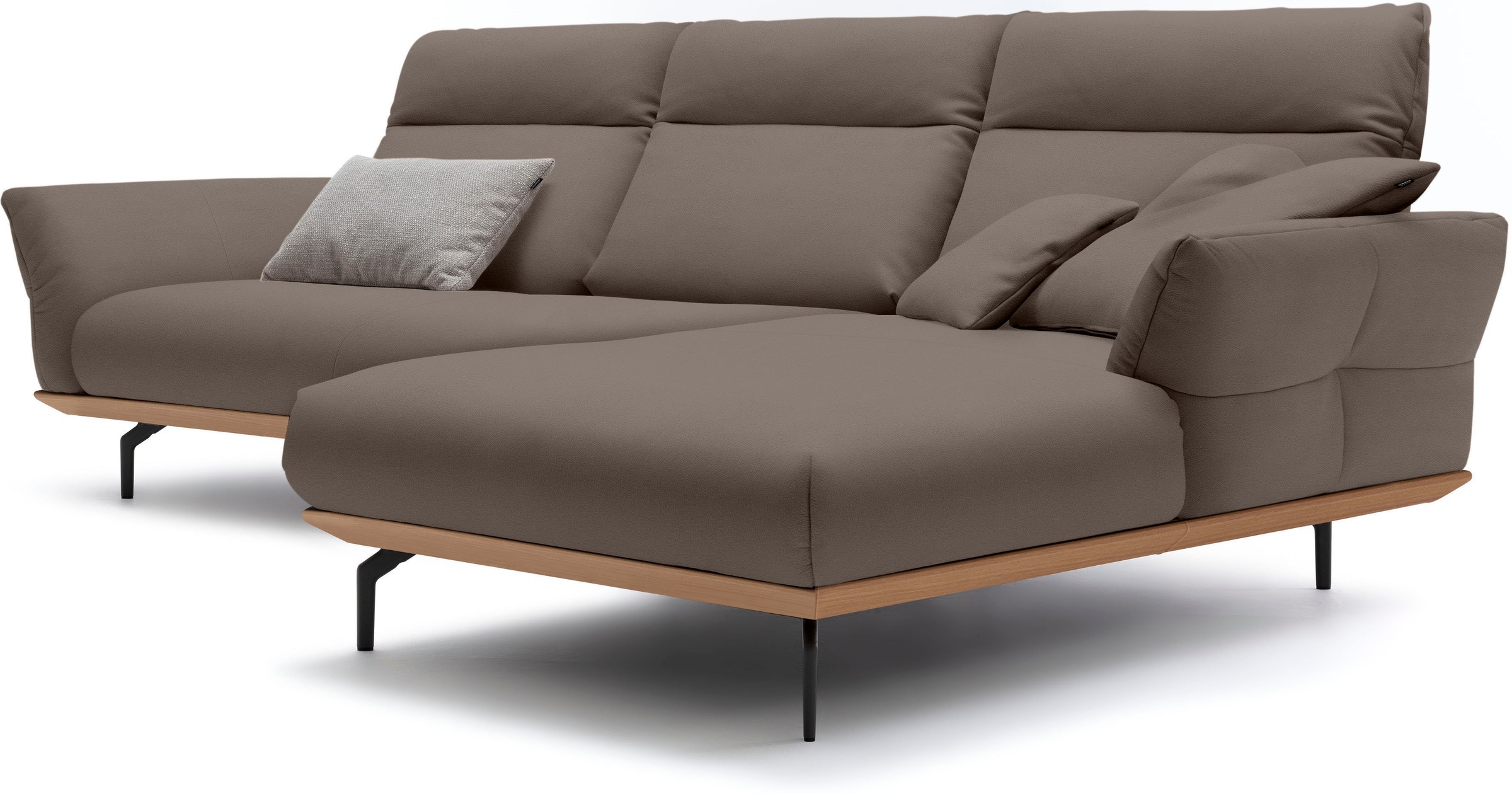 Creation BY ROLF BENZ Ecksofa "CR.460", Sockel in Eiche, Winkelfüße in Umbr günstig online kaufen