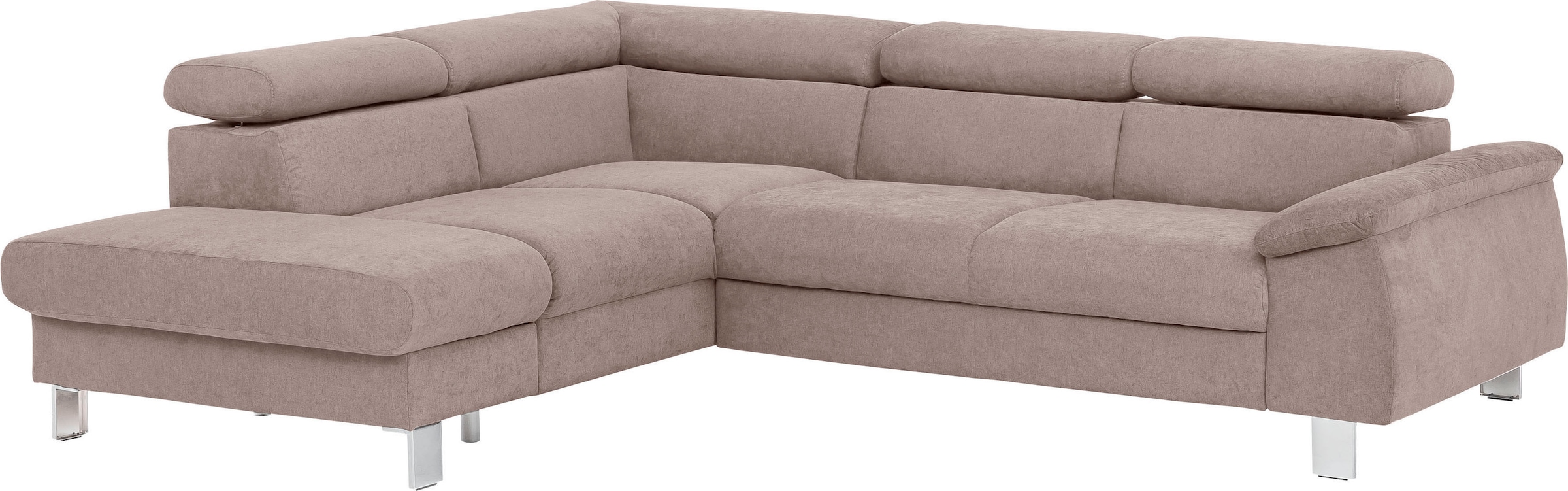 COTTA Ecksofa "Komaris L-Form, B: 249 cm" mit Kopfteilverstellung, optional Schlaffunktion, Bettkasten & Licht