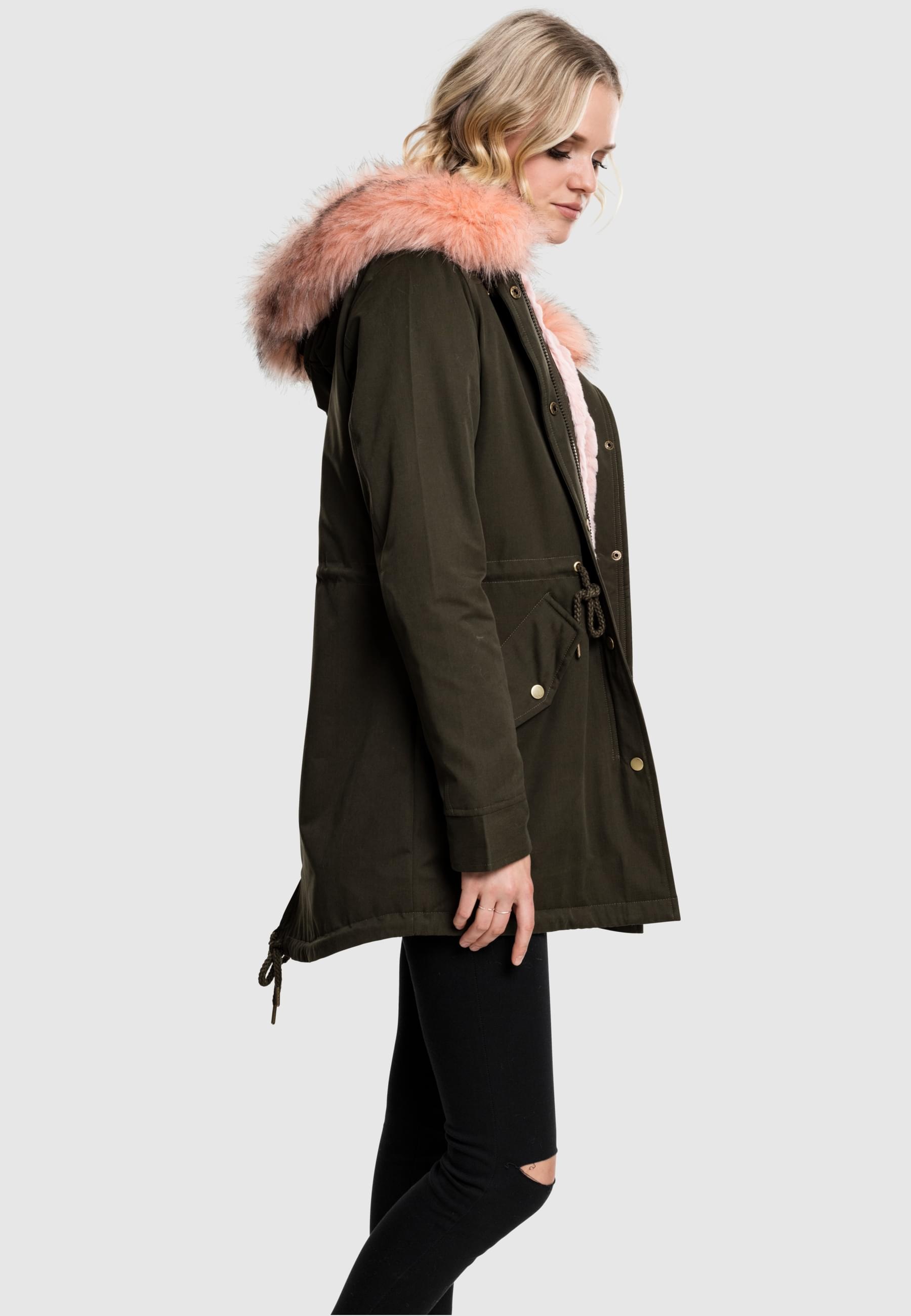 URBAN CLASSICS Parka »Urban Classics Damen Ladies Peached Teddy Lined Parka«, (1 St.), mit Kapuze