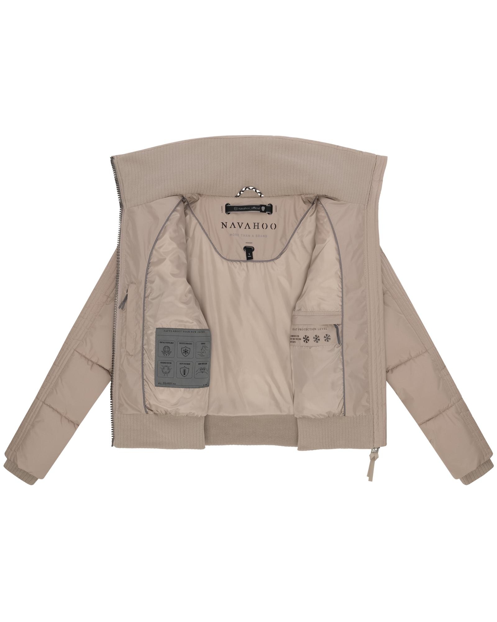 Navahoo Plüschjacke »Teddyzone 14«, ohne Kapuze, Teddy-Fleece Jacke mit hohem Kragen