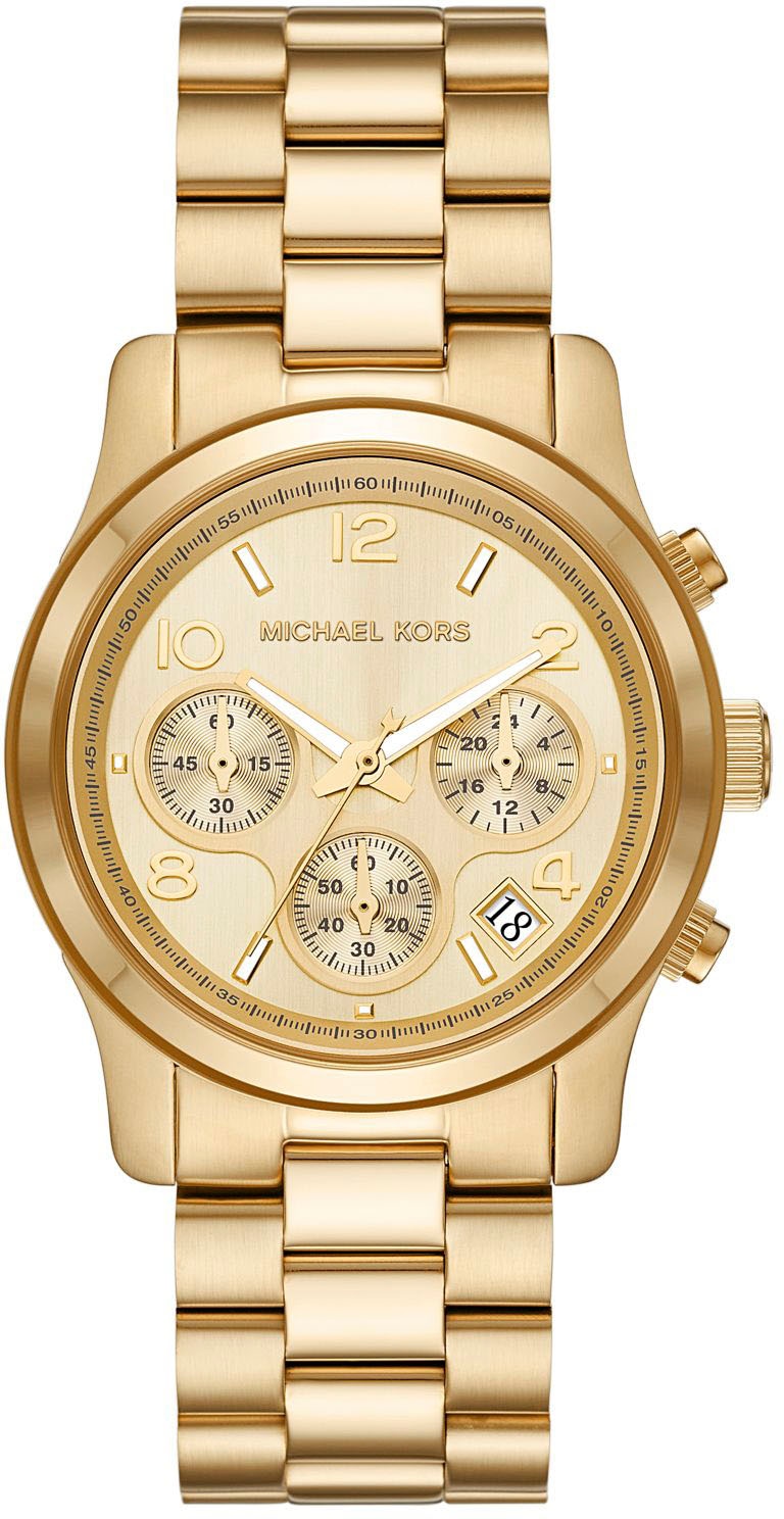 MICHAEL KORS Chronograph »RUNWAY, MK7323«, Quarzuhr, Armbanduhr, Damenuhr, Stoppfunktion, 12/24-Std.-Anzeige