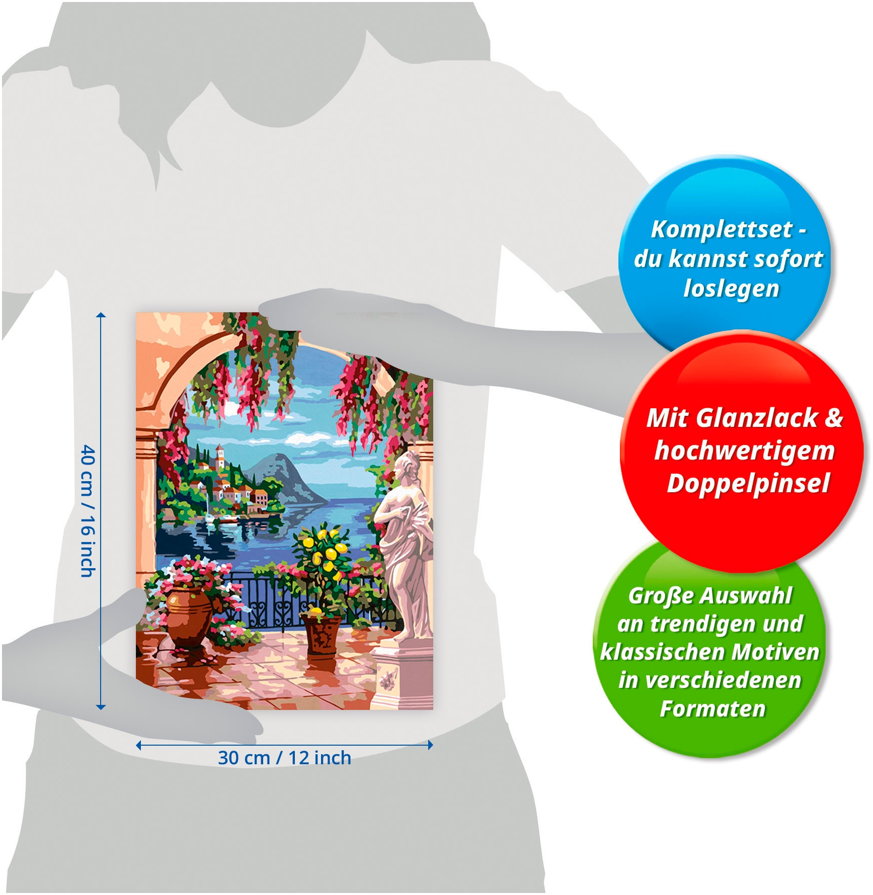 Ravensburger Malen nach Zahlen »CreArt, Lago Maggiore«, für Erwachsene; Made in Europe