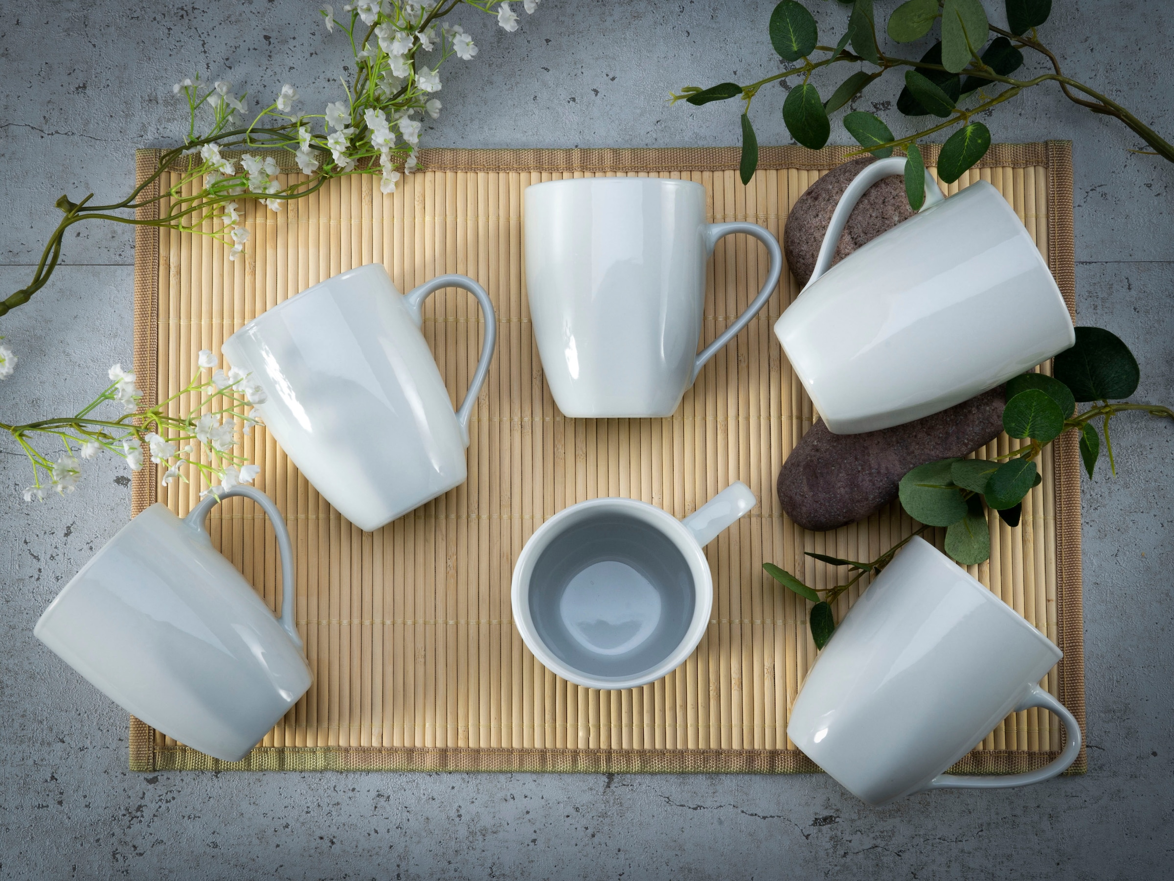 »Square 6-teilig (Kaffee-/Teebecher), 6 300 tlg.), Becher | BAUR Weiss«, ml, (Set, CreaTable