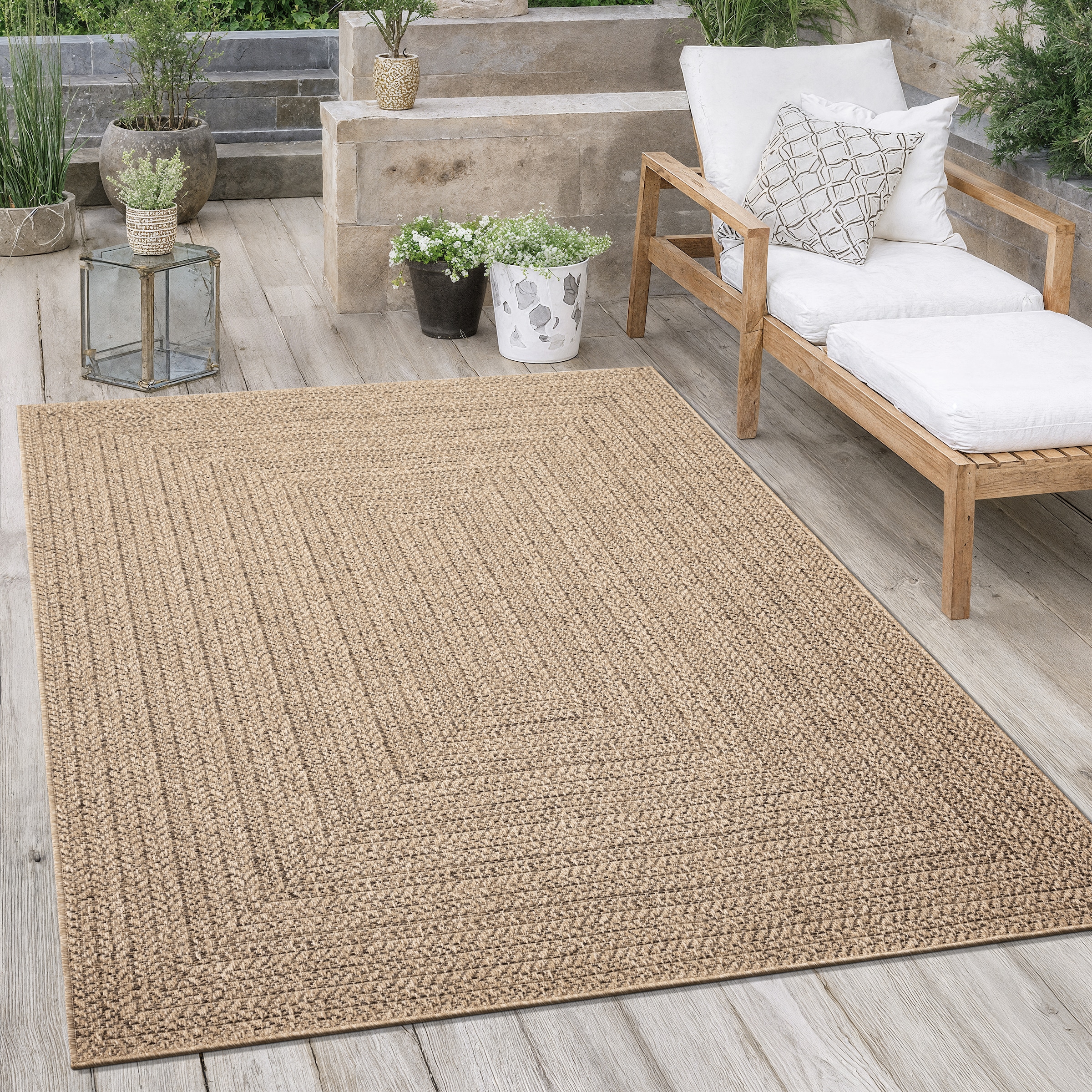 OTTO home Outdoorteppich "Kyllian Jute-Look" rechteckig 10 mm Höhe In- und günstig online kaufen