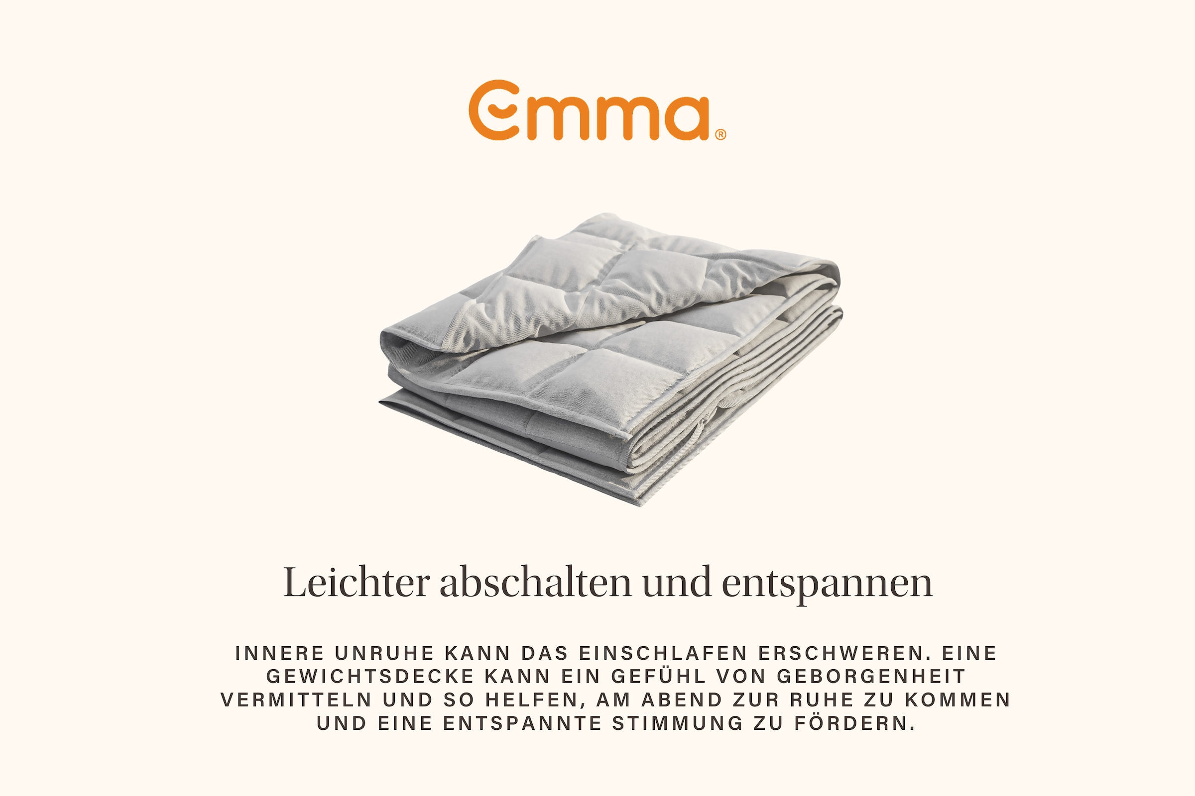Emma Gewichtsdecke »Emma Gewichtsdecke« normal Füllung Extra feine Glasperlen Bezug Baumwolle 1 Stk. tlg. Beruhigendes Gewicht für tiefe Entspannung