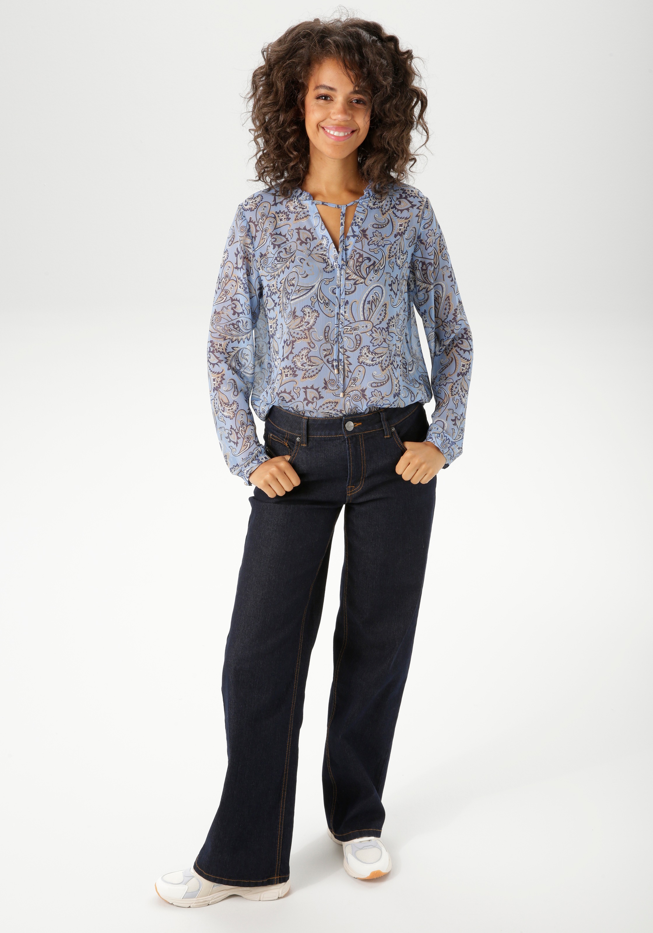 Aniston CASUAL Schlupfbluse, mit farbharmonischem Paisley-Muster - NEUE KOLLEKTION