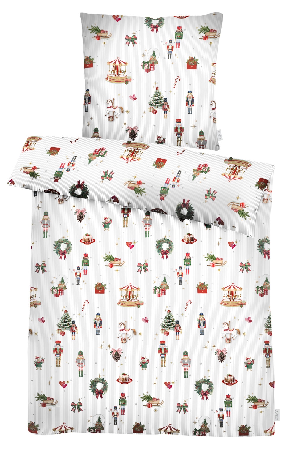 APELT Bettwäsche »Noel Flanell« 2 Bettwäsche-Set mit Reißverschluss, Flanell, Digitaldruck
