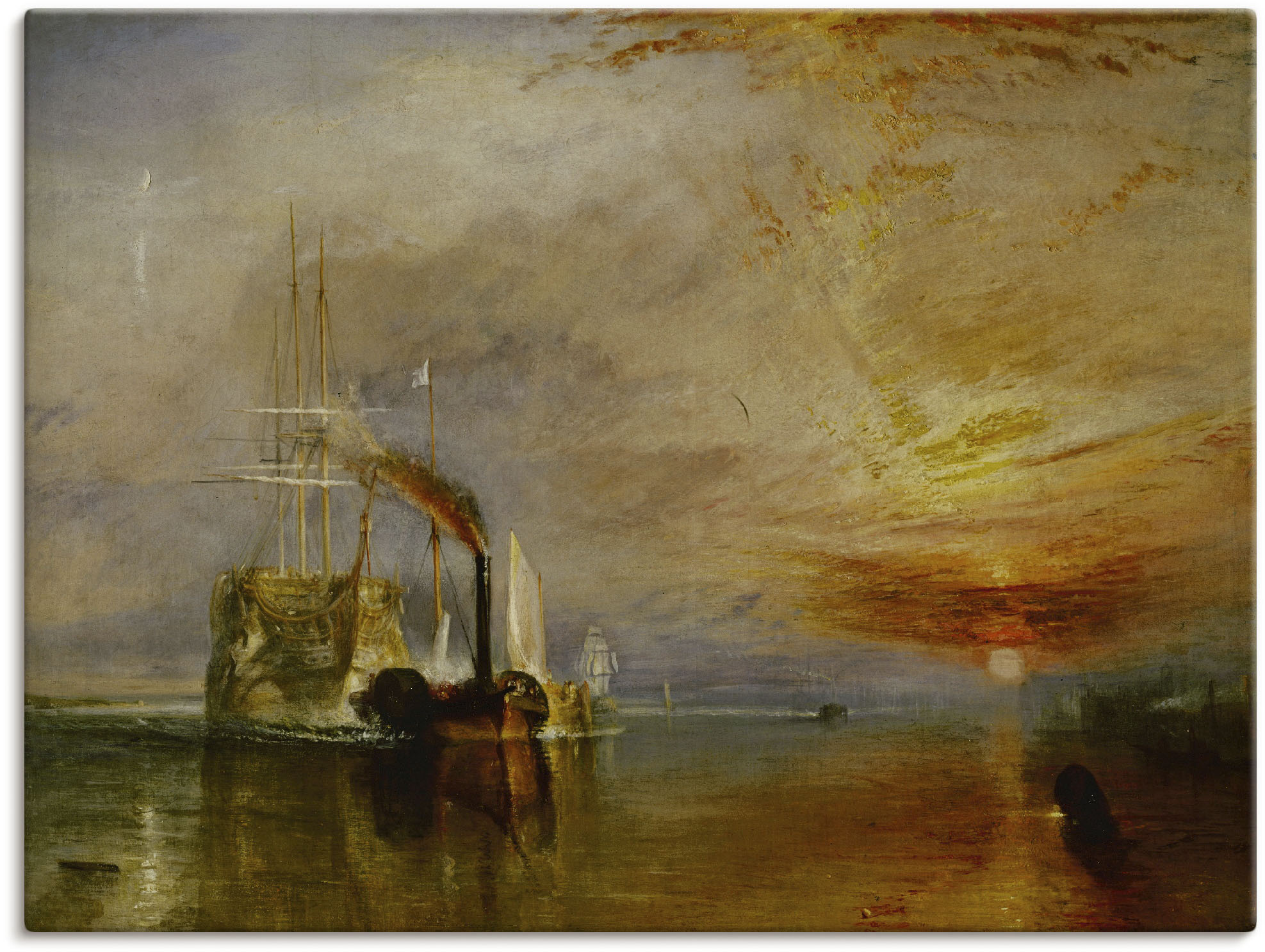 Artland Leinwandbild "Die Temeraire an ihrem Ankerplatz" Gewässer 1 Stk. tlg. auf Holzrahmen gespannt