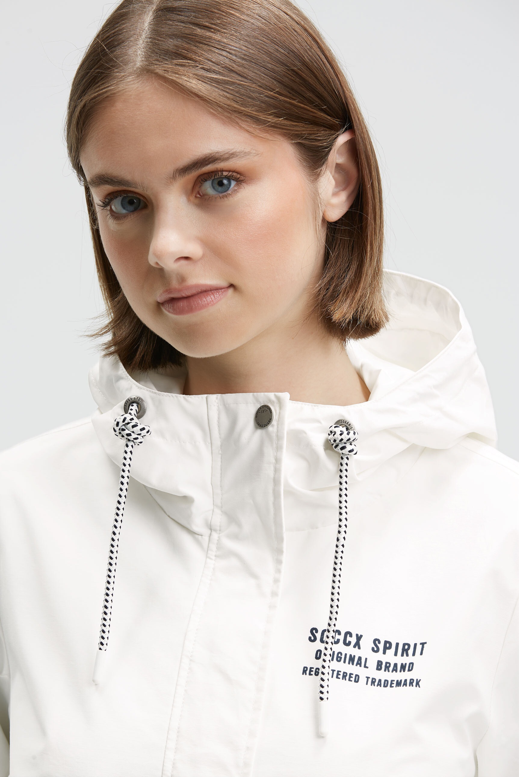 SOCCX Funktionsjacke mit Kapuze mit Windbreaker-Bündchen und Waterproof-Eingrifftaschen