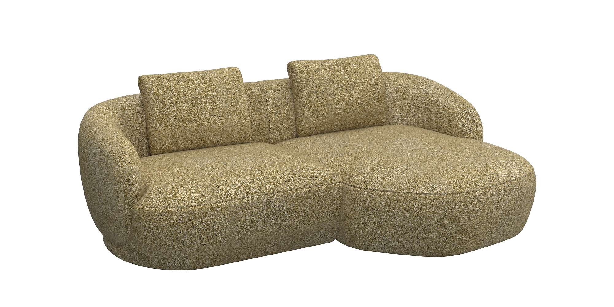 FLEXLUX Wohnlandschaft »Torino, rund, L-Form, Sofa-Ecke mit Recamiere, Longchair-Sofa«, Modernes, organisches Sofa-Design, Kaltschaum, Wellenunterfederung