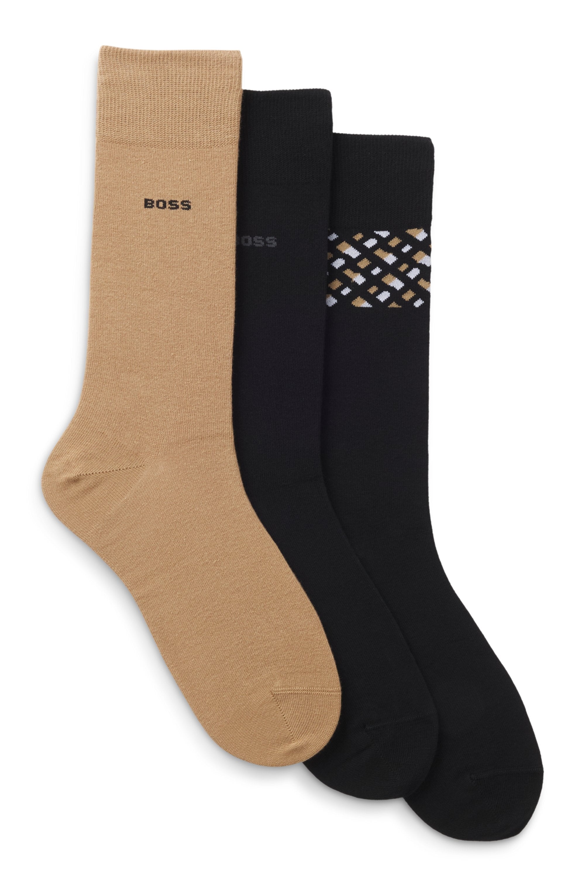 BOSS Businesssocken "3P RS Giftset CC" Packung, 3 Paar tlg. mit Strickbündchen