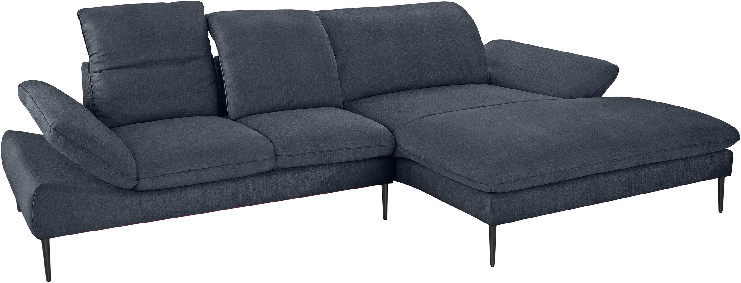 W.SCHILLIG Ecksofa »enjoy&MORE, Designsofa, elegant und bequem, L-Form«, Sitztiefenverstellung, Füße schwarz pulverbeschichtet, Breite 310 cm