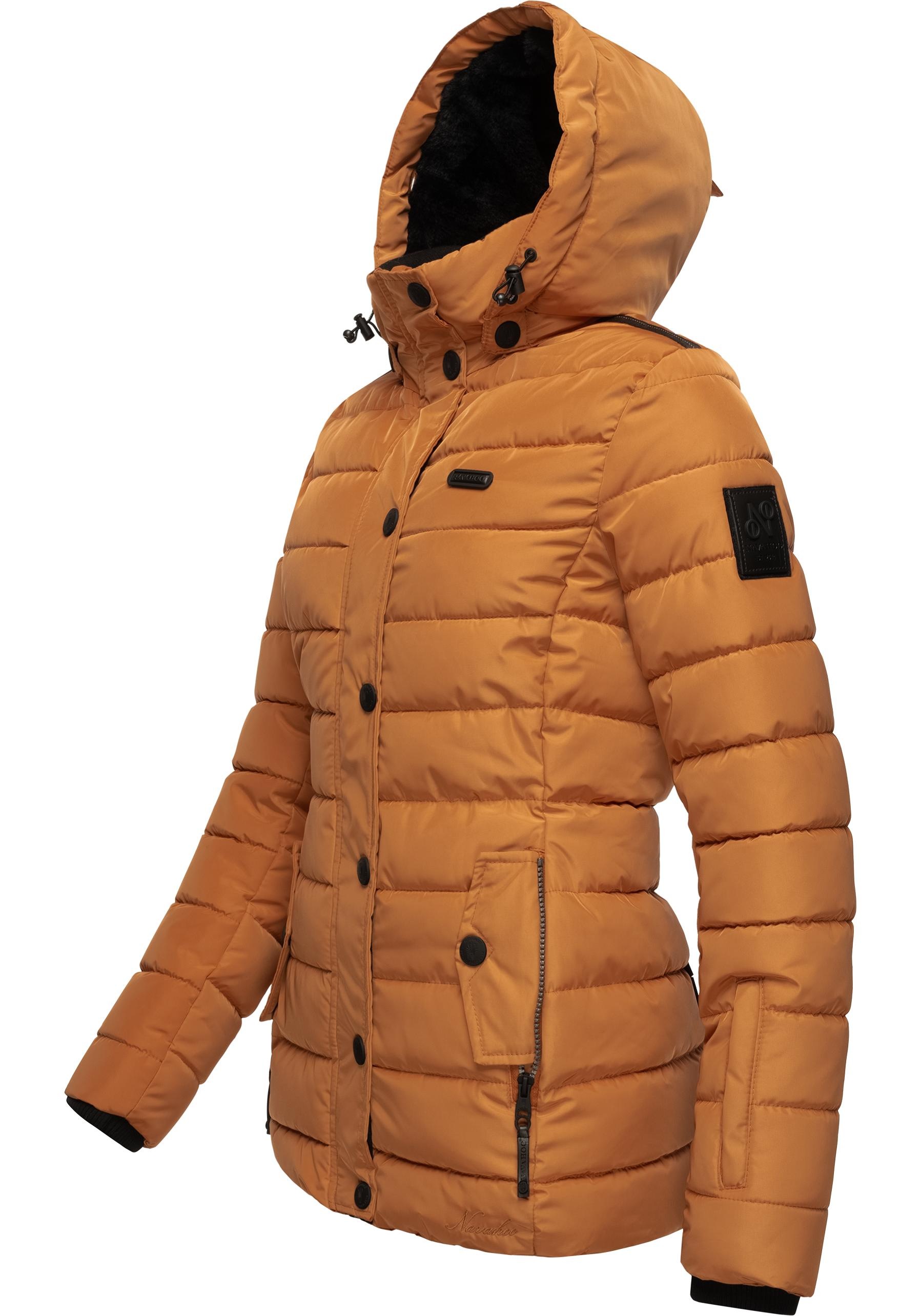 Navahoo Steppjacke »Milianaa«, mit Kapuze, Edle Winterjacke mit weicher Kunstfell-Kapuze
