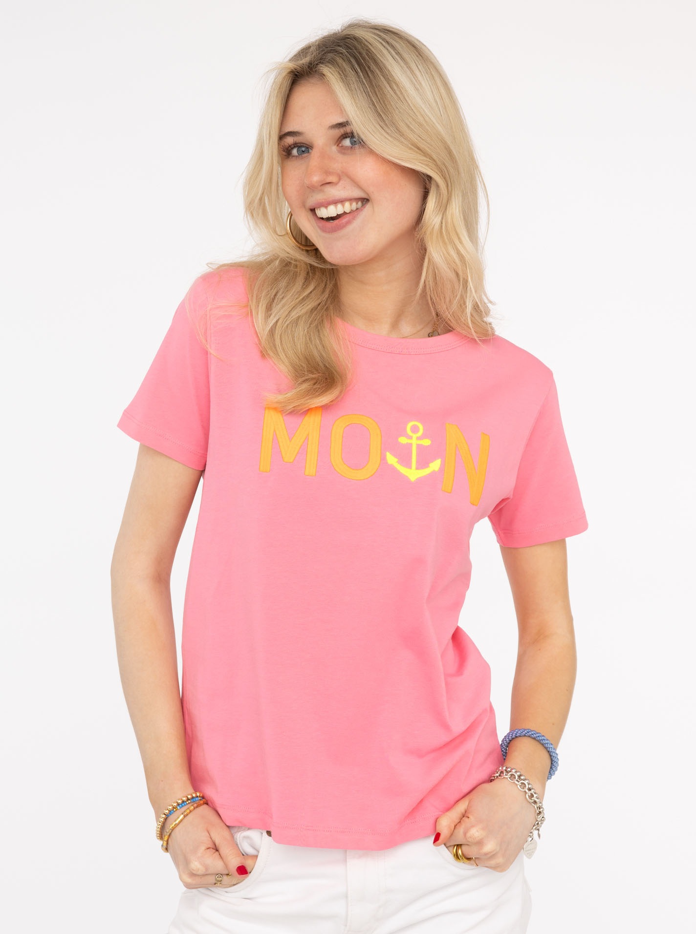 Zwillingsherz T-Shirt ""MoinZH"", Kurzarm, Rundhalsausschnitt, Stickerei, B günstig online kaufen