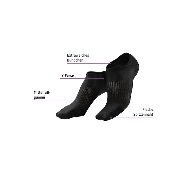 LASCANA ACTIVE Sneakersocken, (Set, 7 Paar), mit Mittelfußgummi kaufen |  BAUR