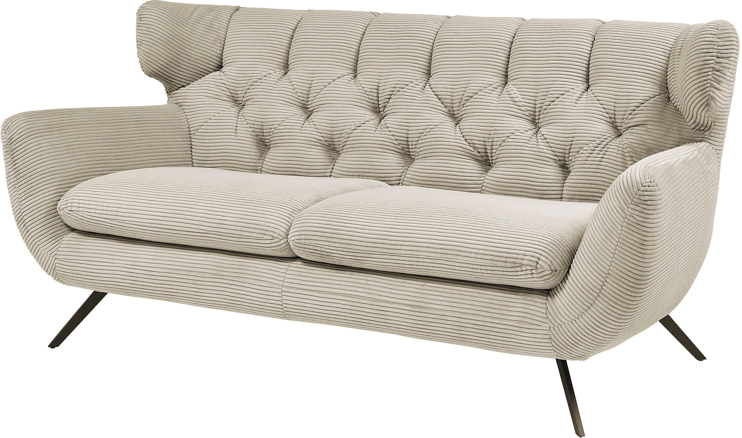 3C Candy 2,5-Sitzer "Beatrice, extravagantes Megasofa, bequem, Küchensofa, Breite 200cm" mit Rückensteppung im Rautenmuster, in Samt Optik oder in Breitcord