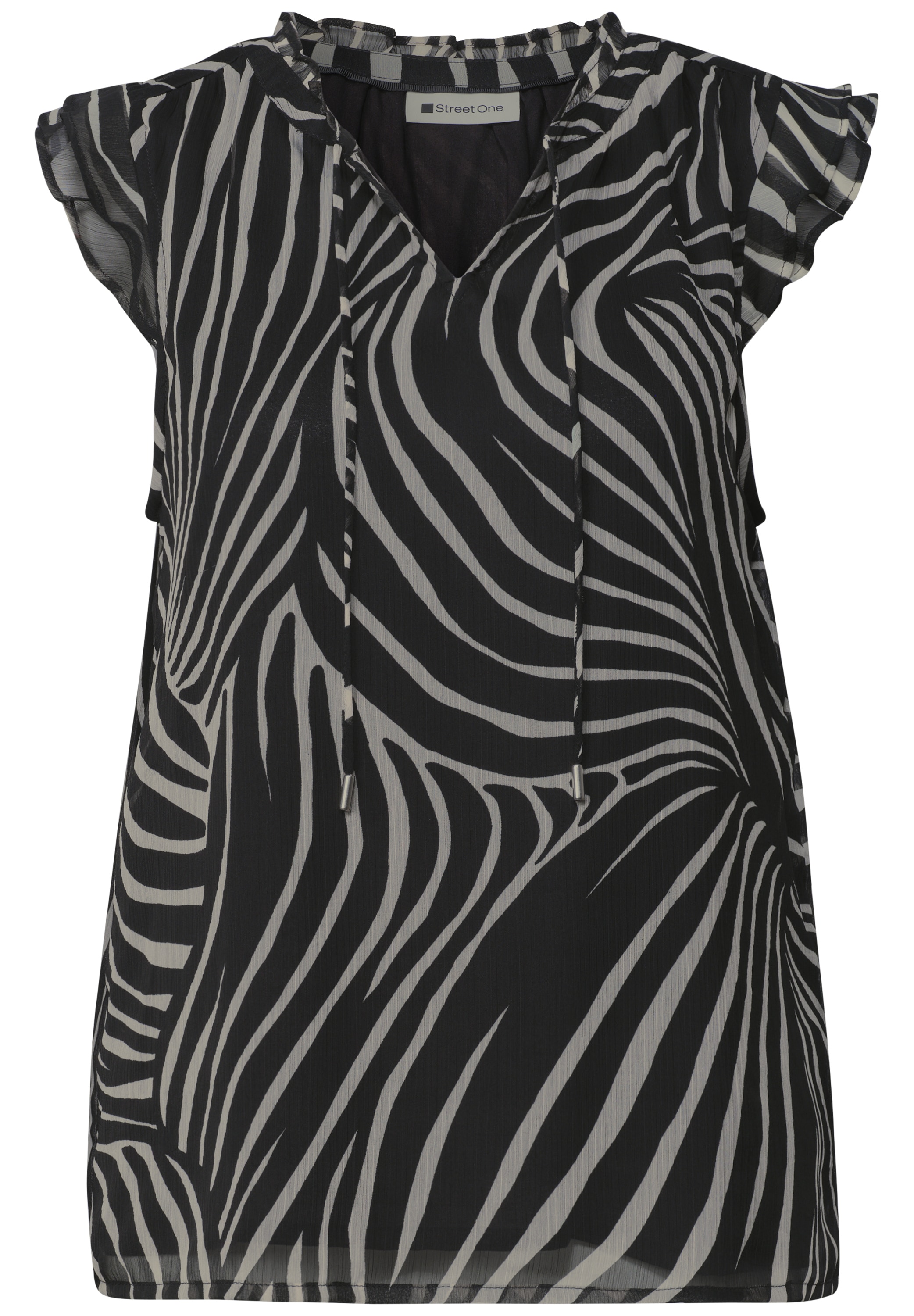 STREET ONE Blusentop mit Chiffon-Layer