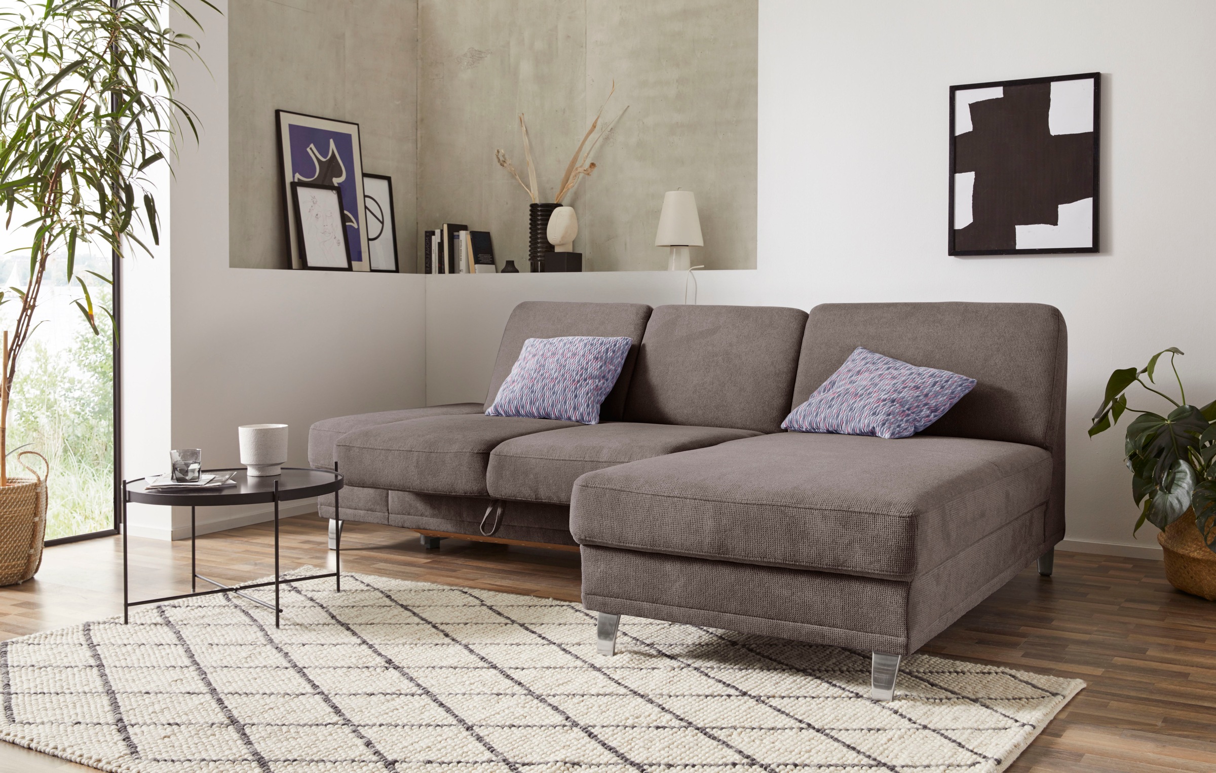 sit&more Ecksofa "Clio L-Form" optional Schlaffunktion oder Vorziehsitz und Bettkasten, Federkern