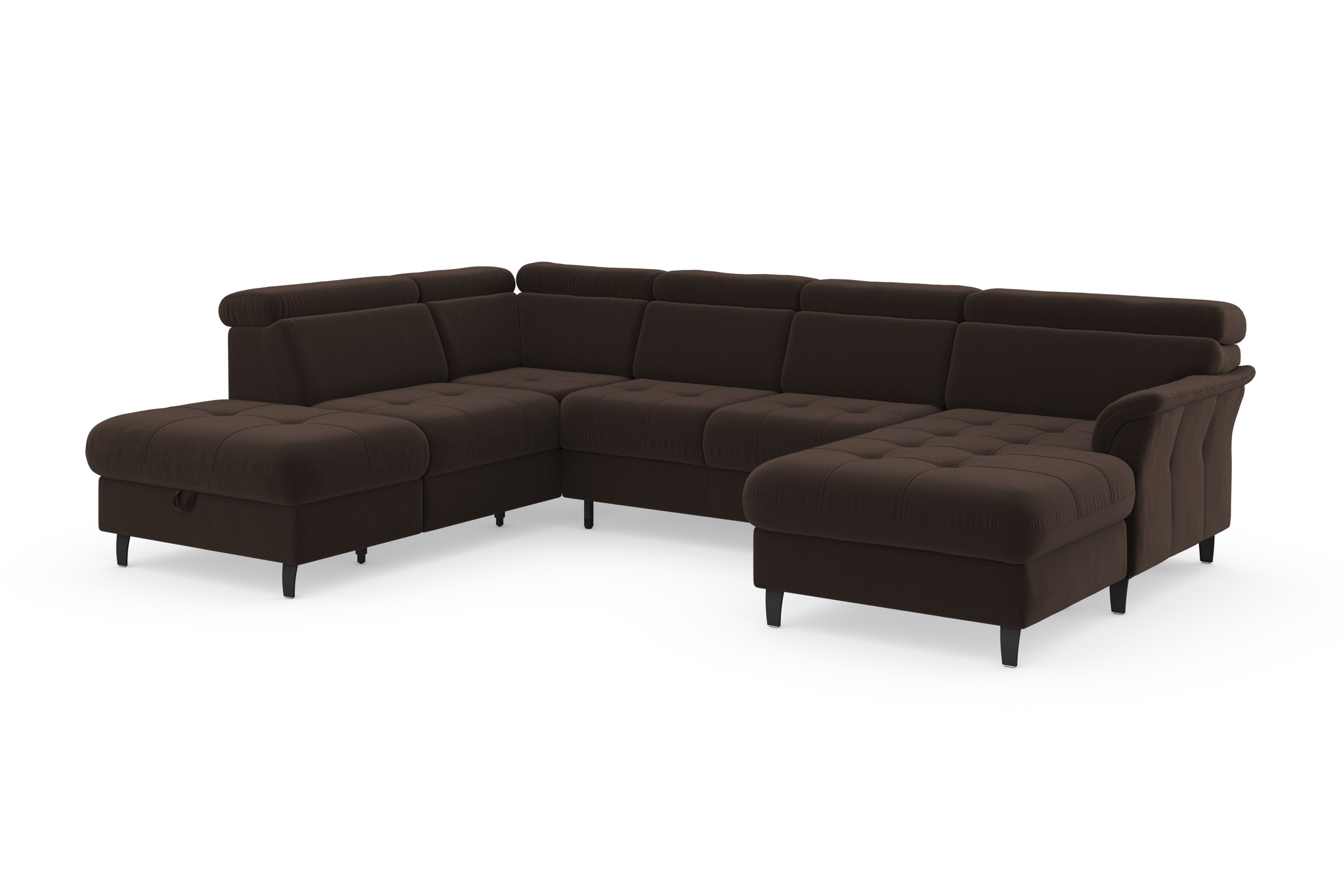sit&more Wohnlandschaft »Marano U-Form«, inklusive Kopfteilverstellung, wahlweise mit Bettfunktion, Bettkasten