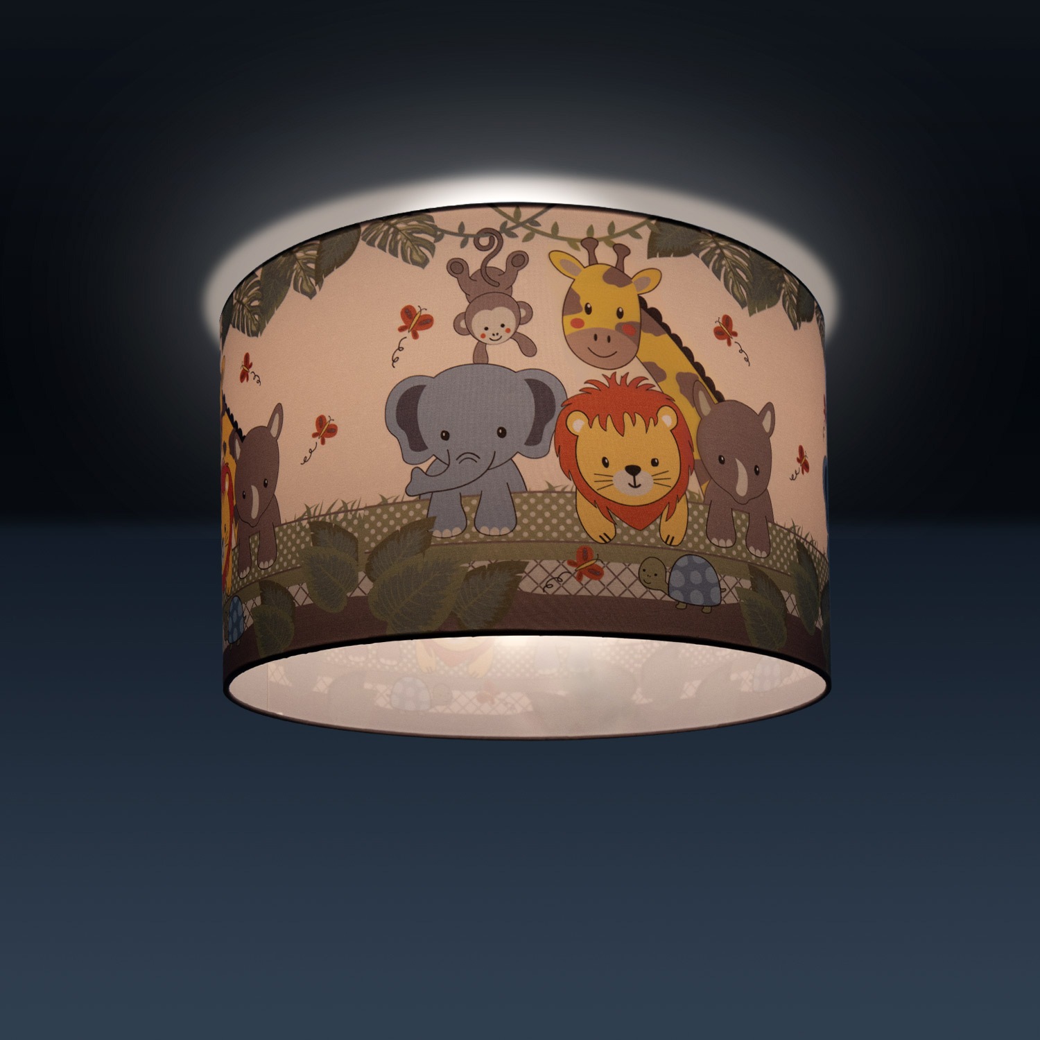 Paco Home Deckenleuchte »Diamond 634«, 1 flammig-flammig, Kinderlampe  Deckenlampe LED Kinderzimmer, Dschungel-Tiere, E27 | BAUR