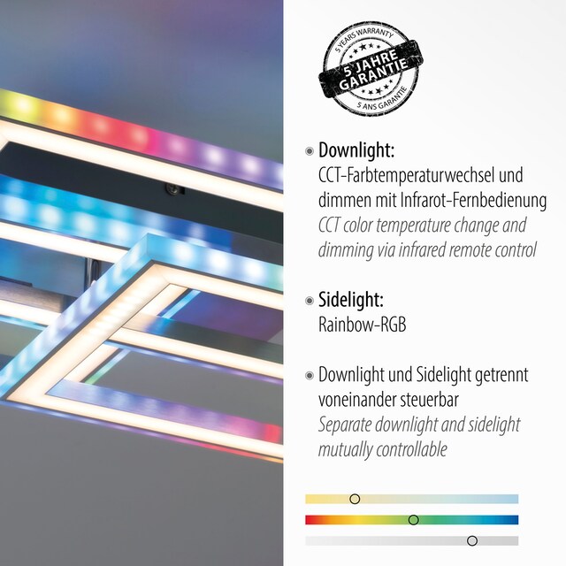 my home LED Deckenleuchte »Luan«, mit Farbtemperatursteuerung und  Infrarotfernbedienung, dimmbar | BAUR