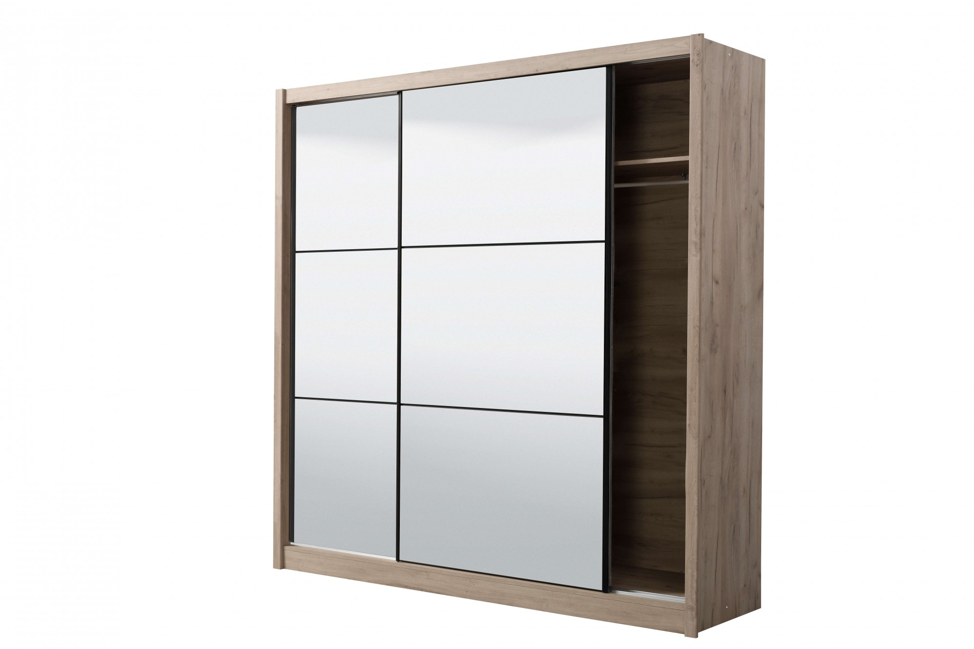 INOSIGN Schwebetürenschrank »Navara Kleiderschrank mit Spiegel Wäscheschrank«, mit kompletter Spiegelfront, FSC®-zertifiziert, 213,5x215,5x61cm