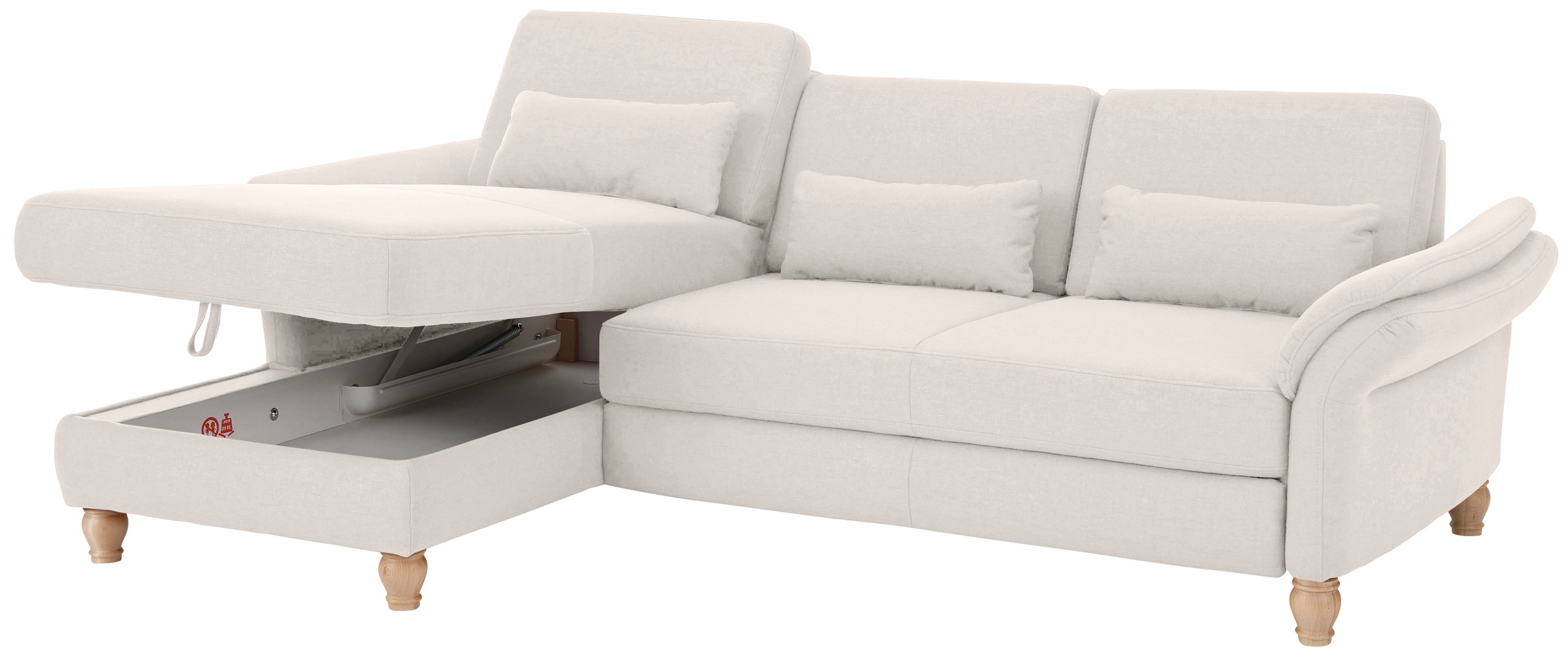 Home affaire Ecksofa »Palace L-Form«, incl. Sitztiefenverstellung, wahlweise mit Bettfunktion und Stauraum