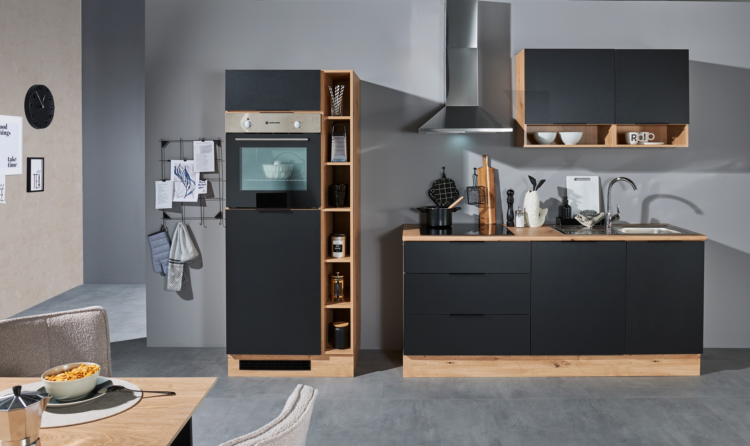 BASIC by Balculina Küchenzeile »Oskar B/H/T 270x211x60 cm« Breite 270cm, wahlweise mit E-Geräte, L/R montierbar