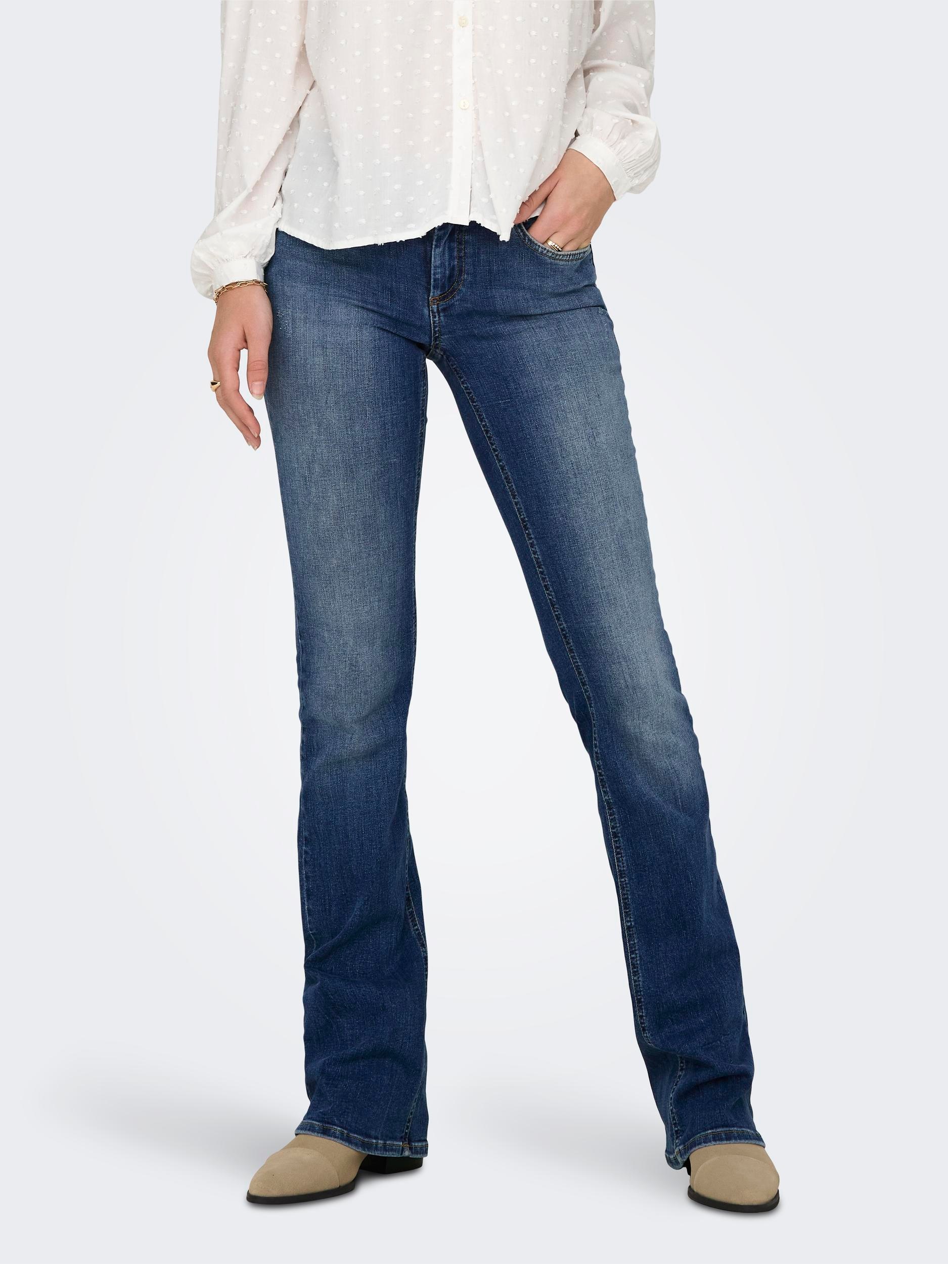 ONLY Bootcut-Jeans "ONLBLUSH – Bootcut-Jeans mit niedriger Leibhöhe und Str günstig online kaufen