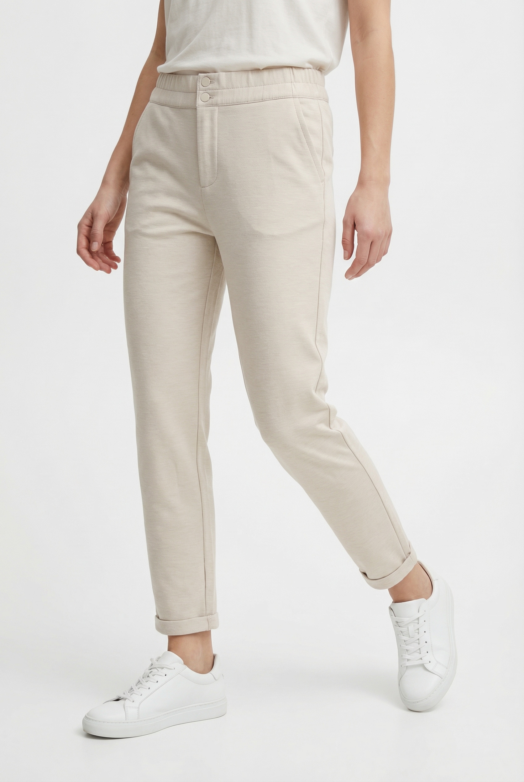 FREEQUENT Stoffhose "FQNANNI-ANKLE-PA" Sommerhose - knöchellänge und mit 2-Knopf-Verschluss