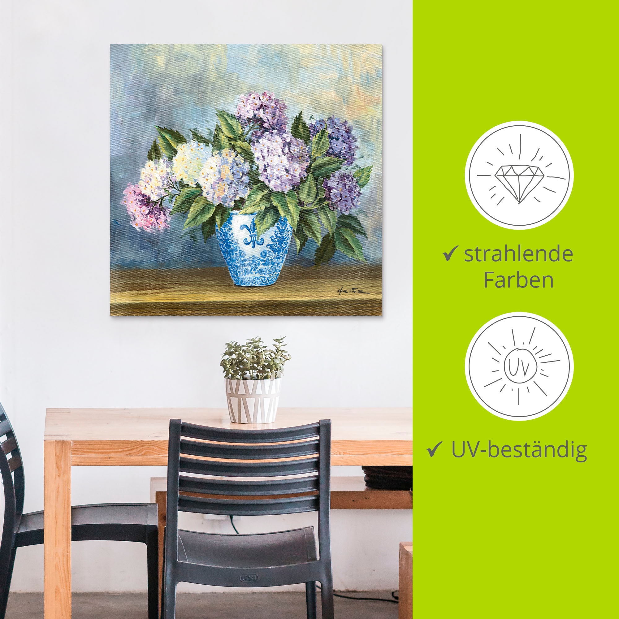 Artland Wandbild »Hortensien«, Blumenbilder, (1 St.), als Alubild, Outdoorbild, Leinwandbild in verschied. Größen