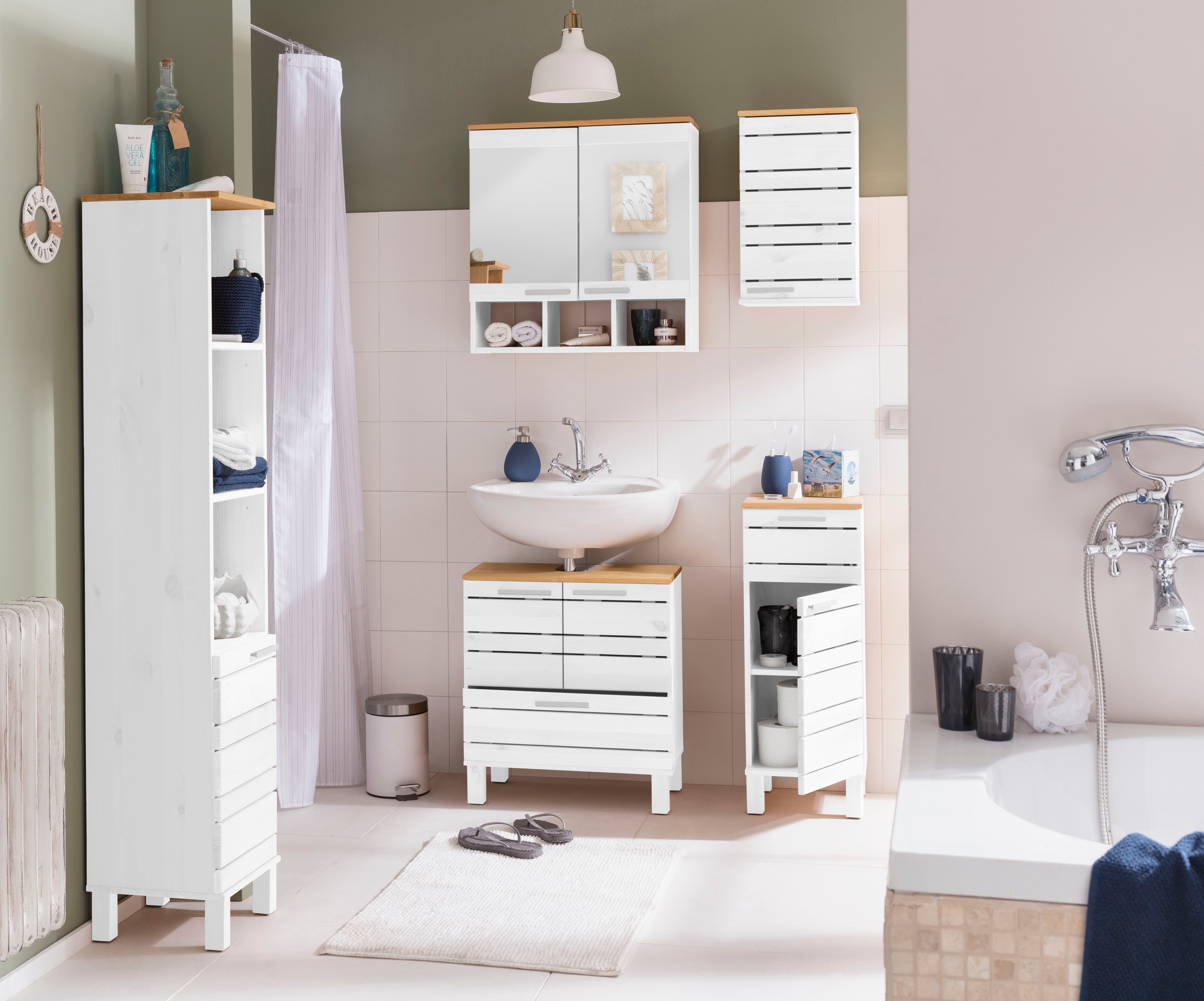 Home affaire Spiegelschrank "JOSIE", Breite 60 cm, aus Massivholz, verstell günstig online kaufen