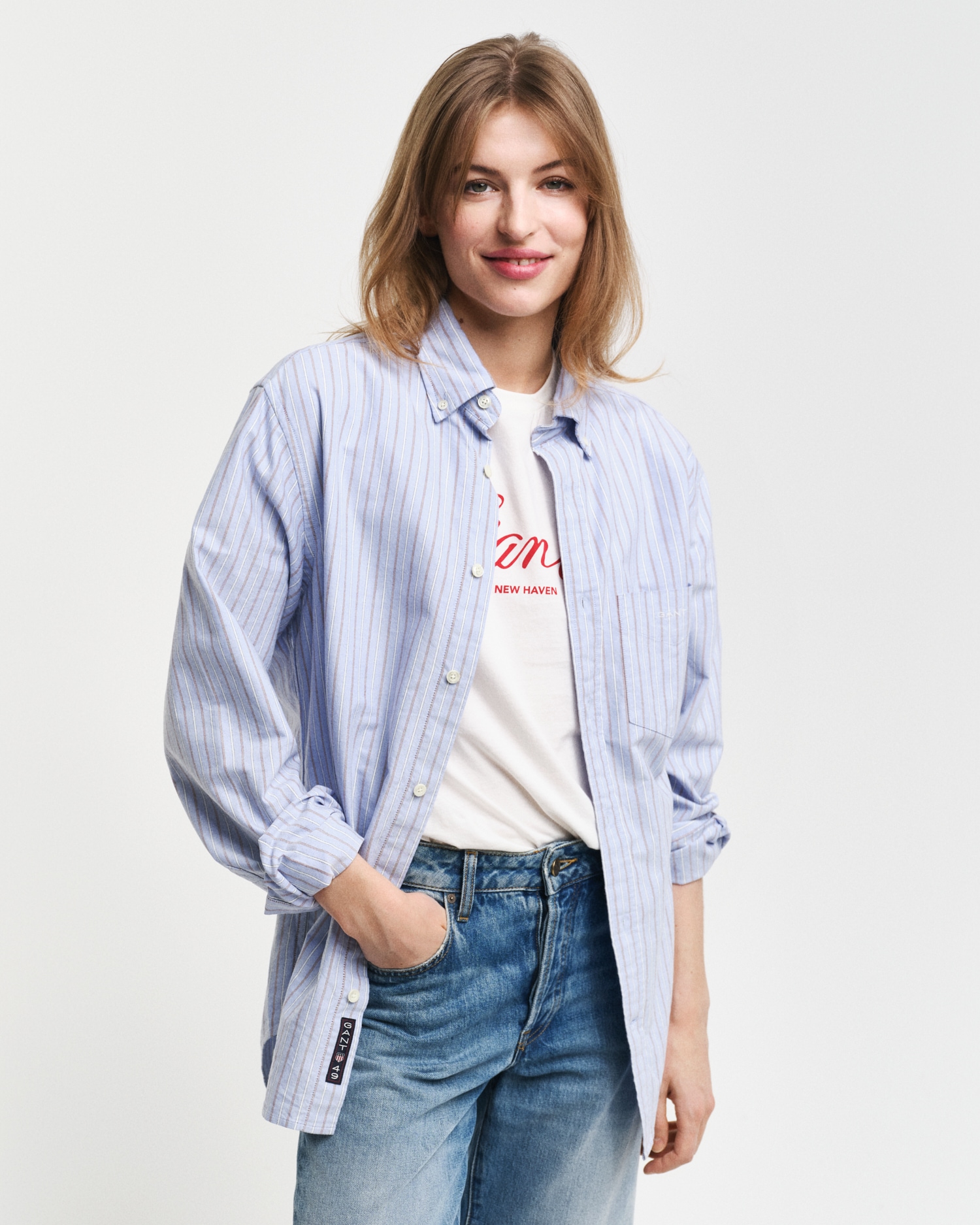 Gant Langarmhemd "REG OXFORD STRIPE SHIRT" unisex, in leichter Oxford-Quali günstig online kaufen