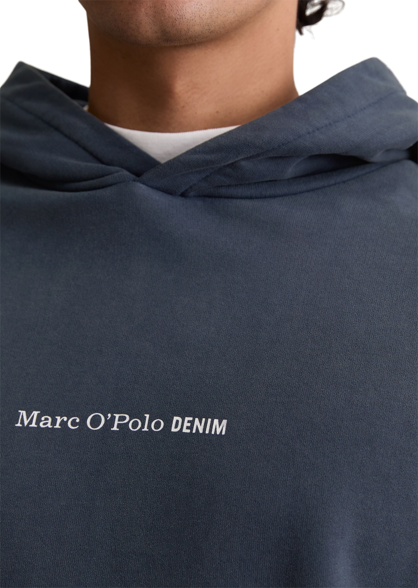 Thumbnail - Marc OPolo DENIM Hoodie, relaxed fit, Kängurutasche, Logoschriftzug