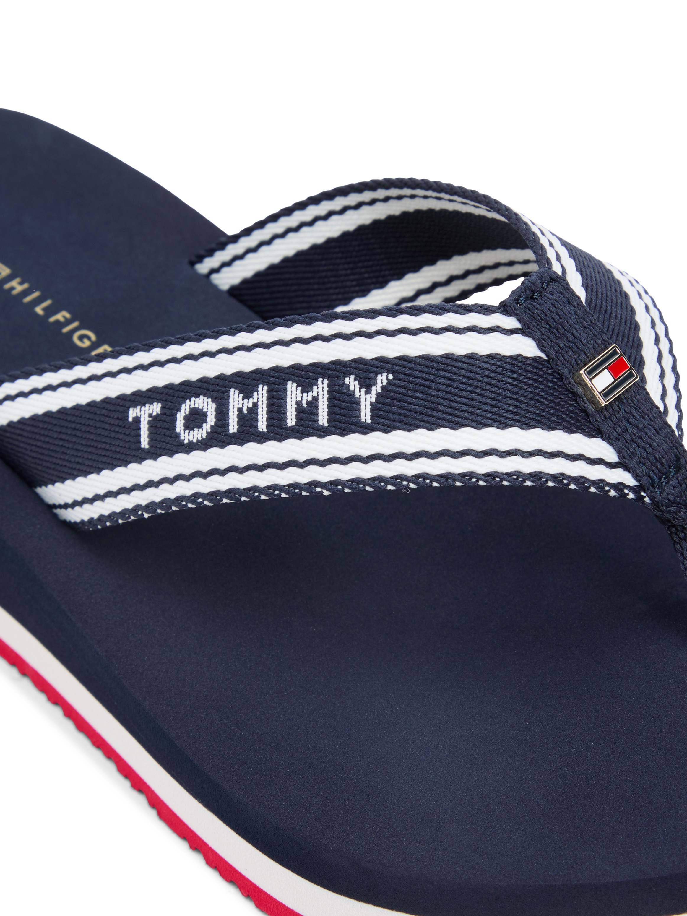 Tommy Hilfiger Zehentrenner "TH FLAG PRINT SUMMER SANDAL" Keilabsatz, Plate günstig online kaufen