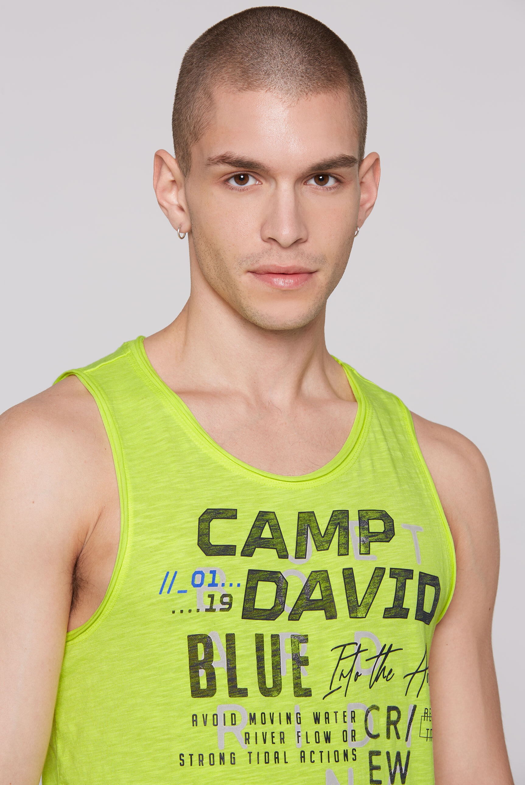 CAMP DAVID Tanktop, mit offenen Kanten an den Ausschnitten