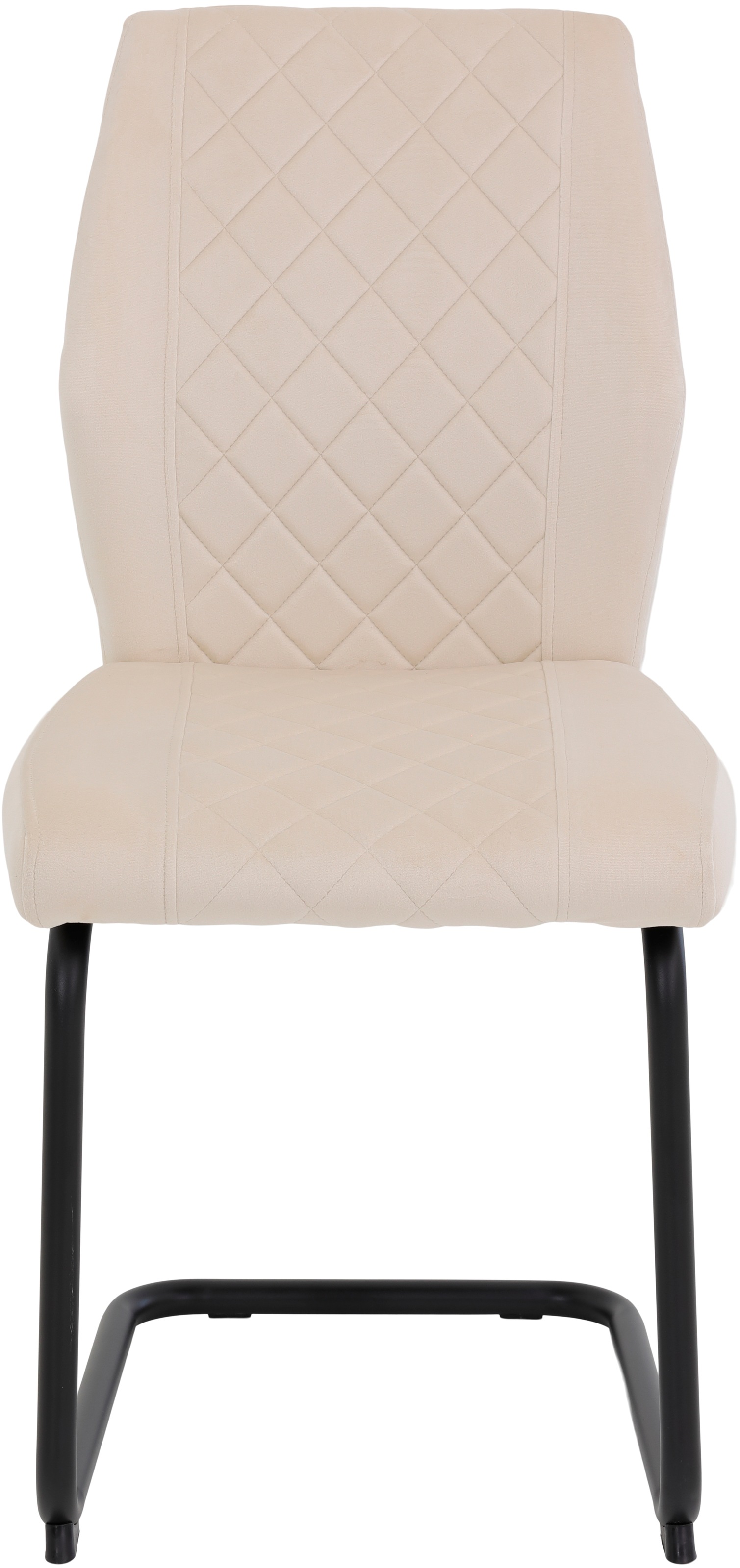 HELA Freischwinger »Freischwinger DALLAS 140kg belastbar, mit Rautensteppung«, (Set), 4 St., Samtvelours VELVET, Esszimmerstuhl, Rücken und Sitz ergonomisch gepolstert